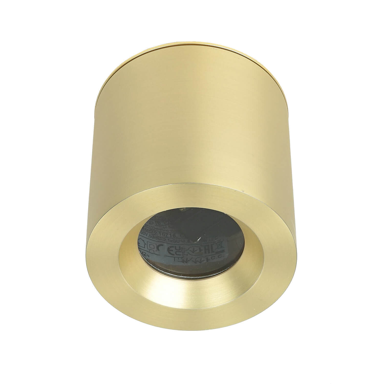 Deckenstrahler Aluminium in Messing Ø8,5 cm IP44 GU10 Zylinder, Bronze, Band, Aluminium