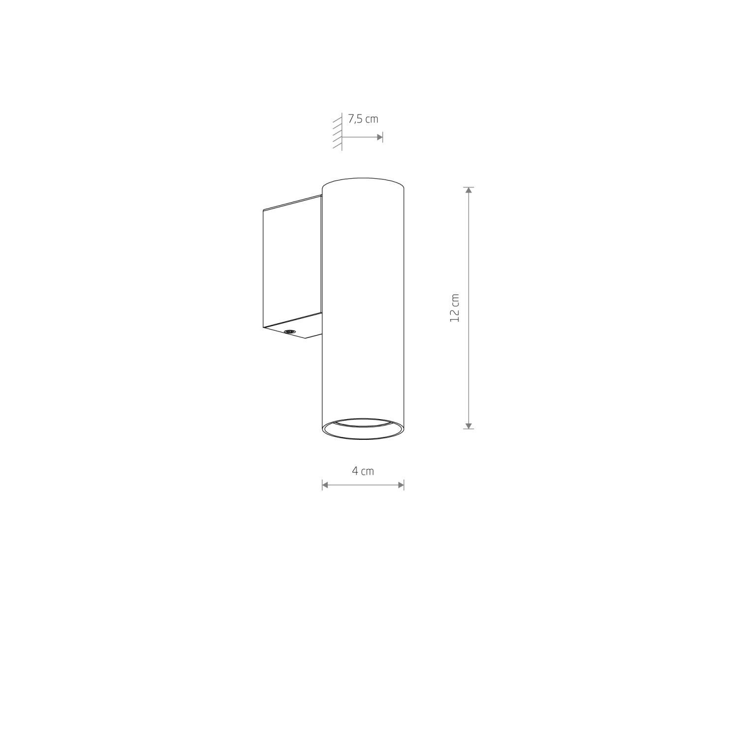 Wandlampe GU10 R35 Hellgrau Metall Modern Downlight innen