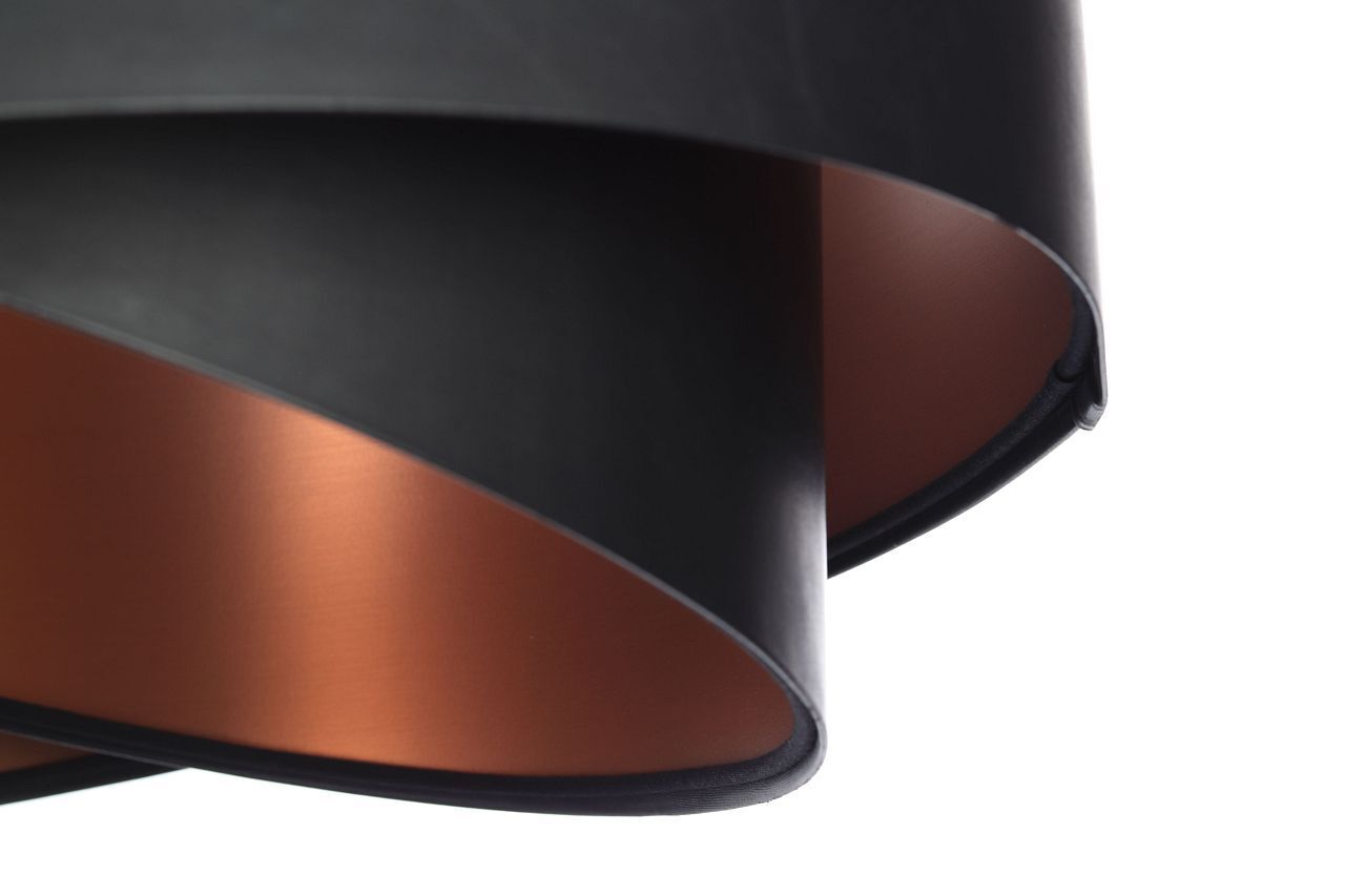 Hängeleuchte Schwarz Kupfer Ø 50 cm Latex E27 rund Lampe, Lampenschirm