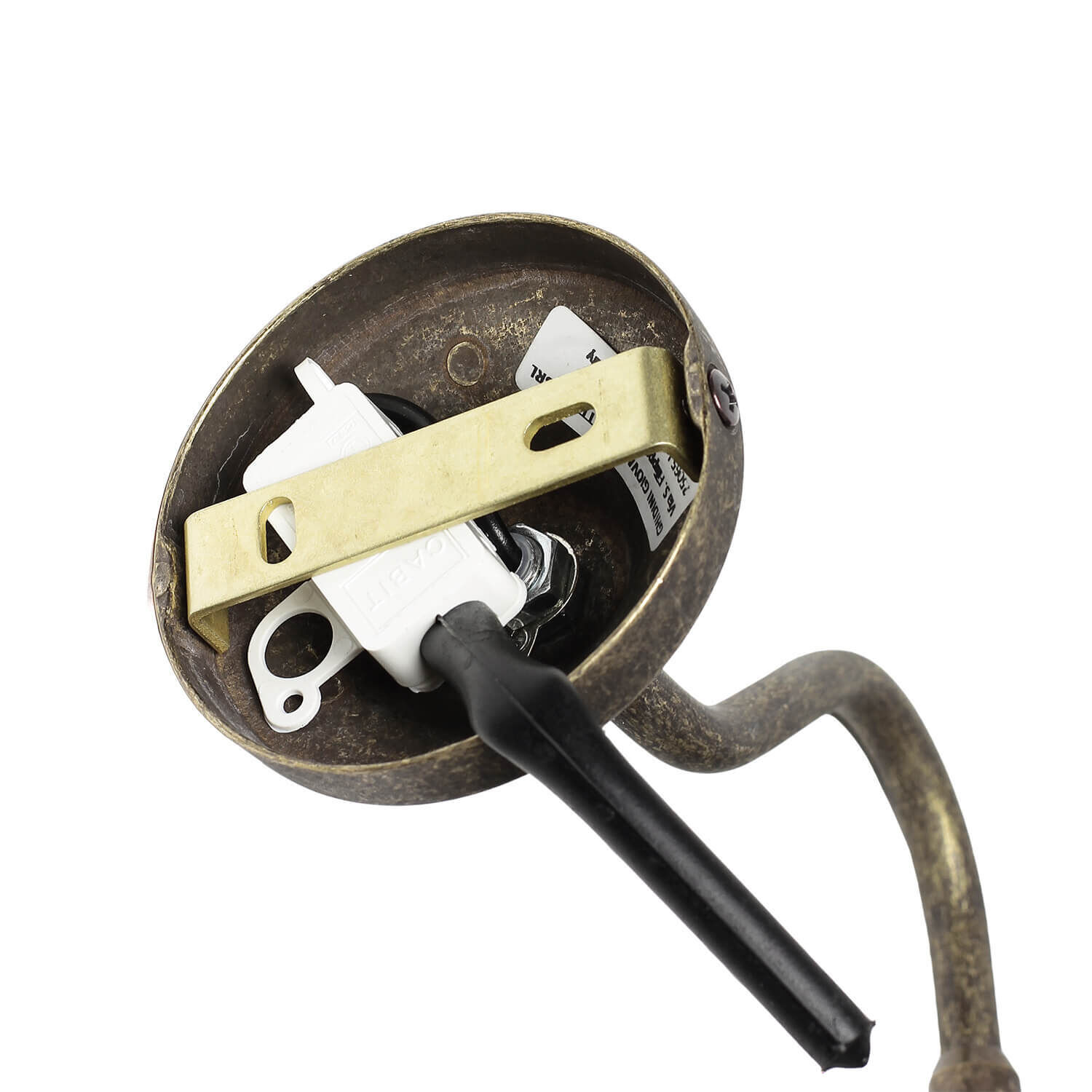 Wandleuchte aus Messing in Bronze Antik Gerät, Fön, Elektrisches Gerät