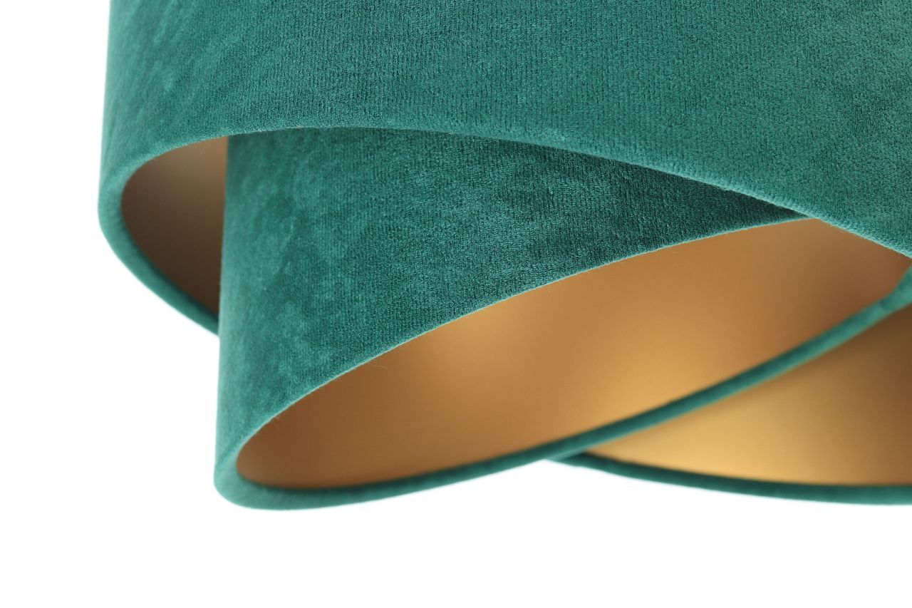 Hängeleuchte 3-flammig Grün Gold E27 Stoff Velours Optik Hängeleuchte 3-flammig Grün Gold E27 Stoff Velours Optik
