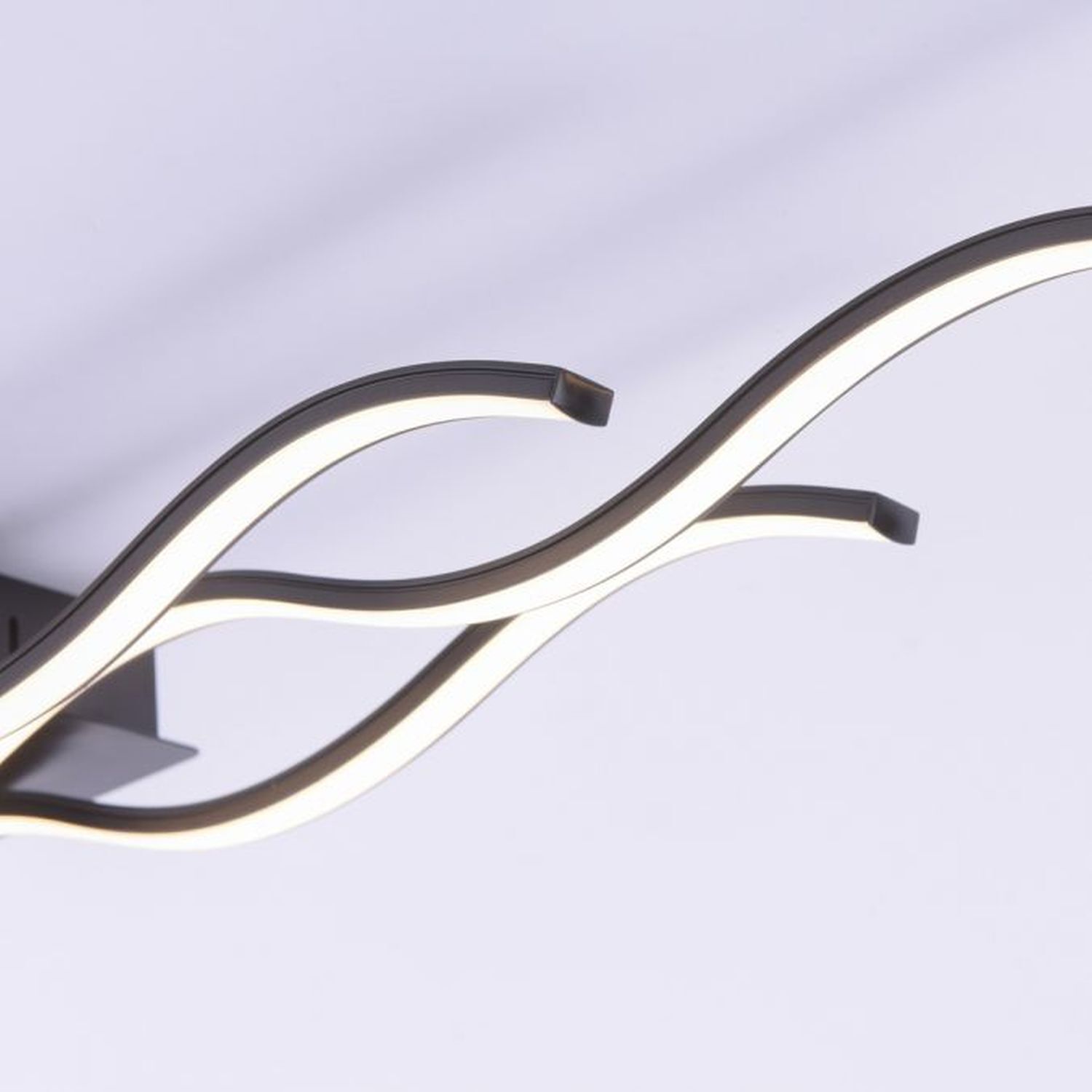 LED Deckenlampe Wellen Metall Schwarz 3920 lm Modern Besteck, Zubehör, Brillen