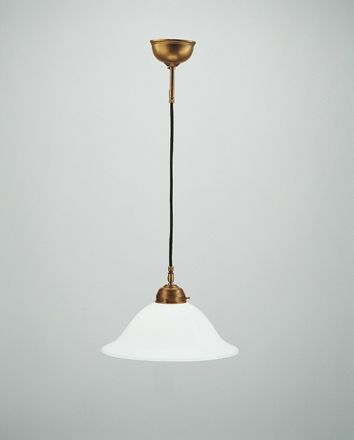 Hängeleuchte Berliner Messing Glas E27 Ø30 cm rund