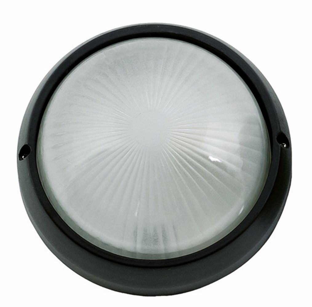 Runde Außenlampe Schwarz Ø26cm IP44 Schwarz Maritim