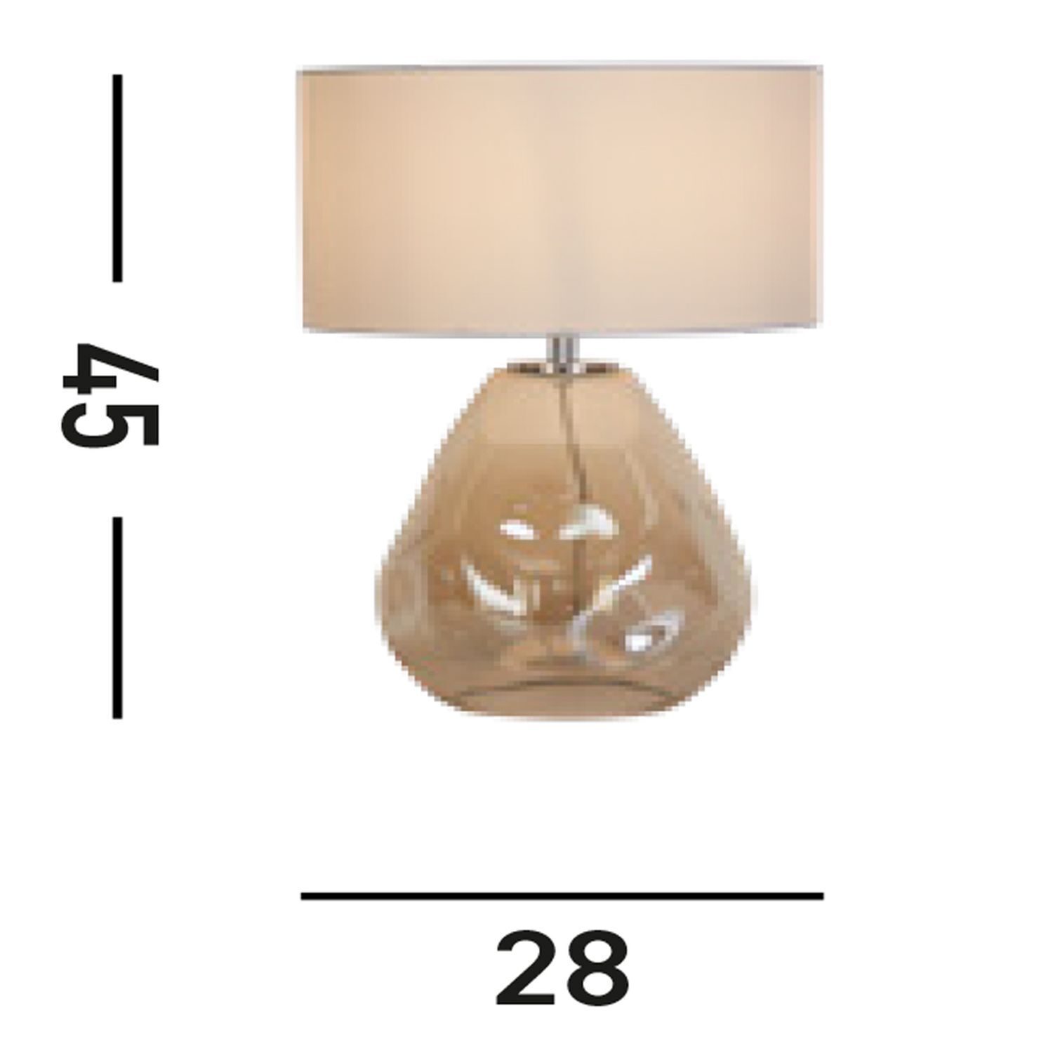 Tischlampe Stoff Glas blendarm 44,5 cm Champagner Weiß Lampe, Tischlampe