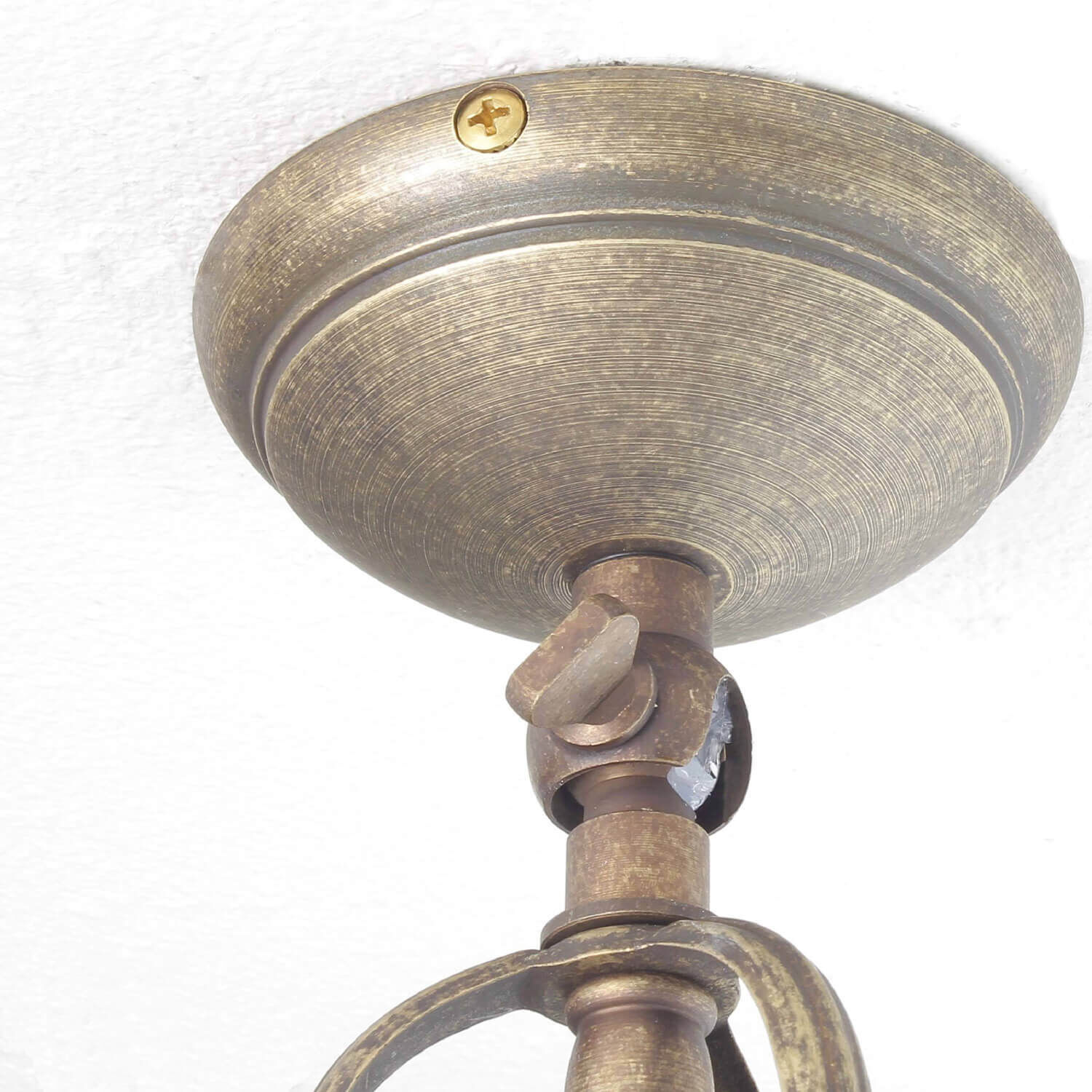 Außenleuchte in Bronze Antik aus Messing Glas