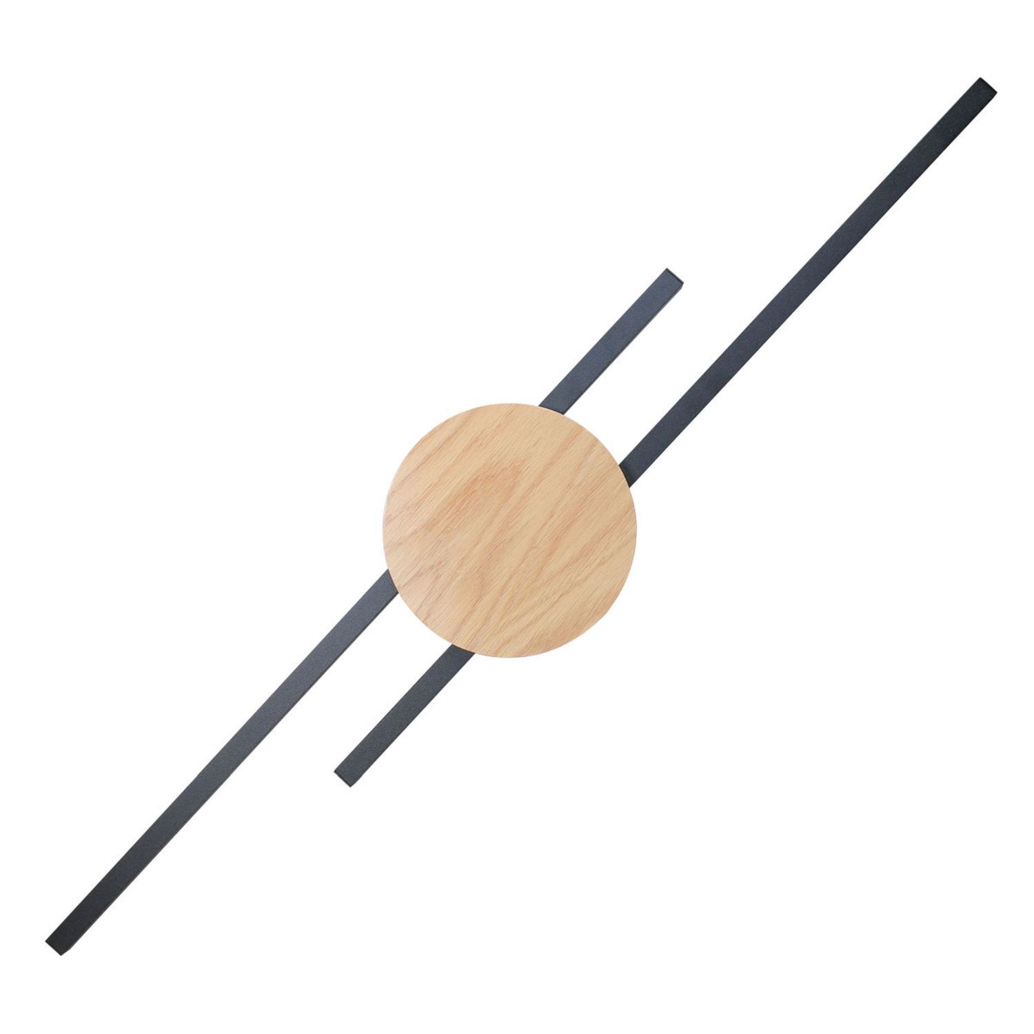 LED Wandlampe indirekt 3000 K Schwarz Natur Metall Holz Modern