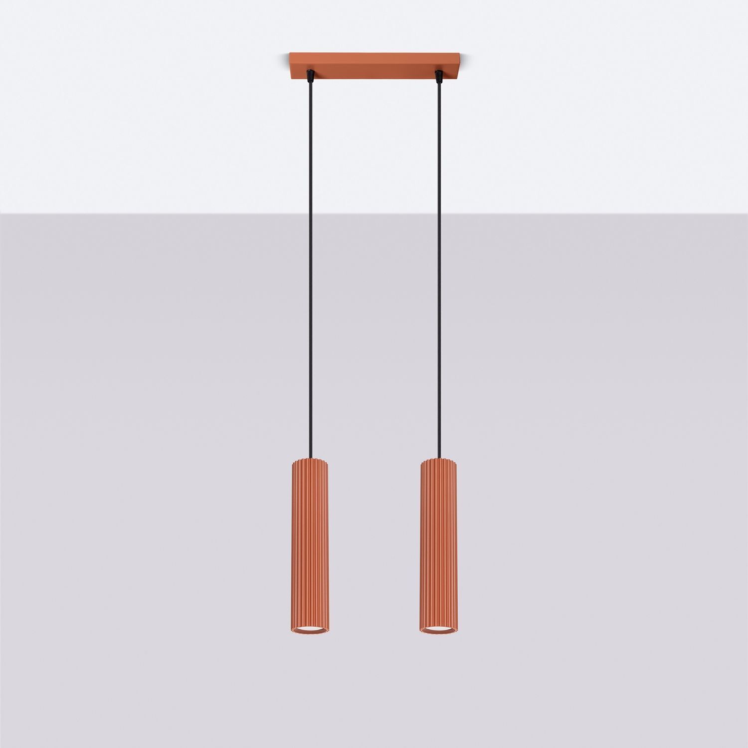 Hängelampe Rot 2-flammig B: 30 cm schmal H: max. 90 cm GU10 Hängelampe Rot 2-flammig B: 30 cm schmal H: max. 90 cm GU10