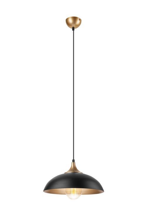 Pendelleuchte EIRELA in Schwarz Gold Retro
