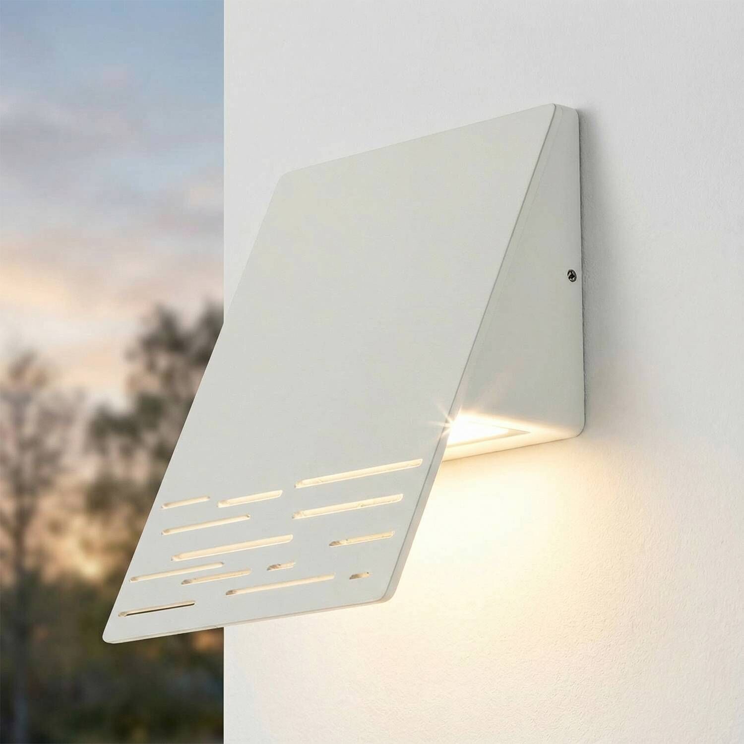 LED Wandlampe außen IP44 15 cm 6 W 700 lm Alu Glas außenleuchte, wandlampe, LED, weiß, schlank