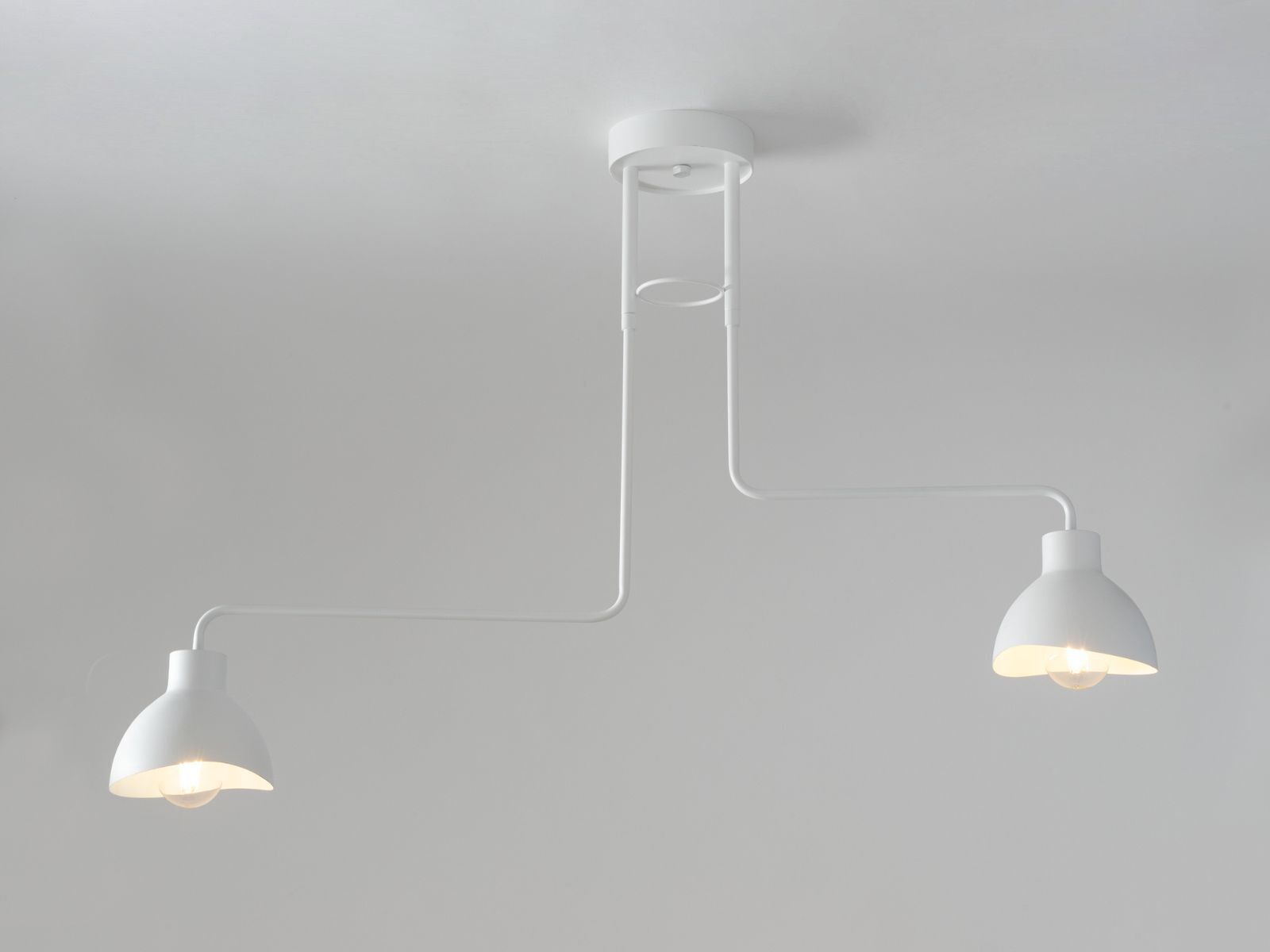 Weiße Deckenlampe Metall 2-flmg E27 bis 60W dekorativ