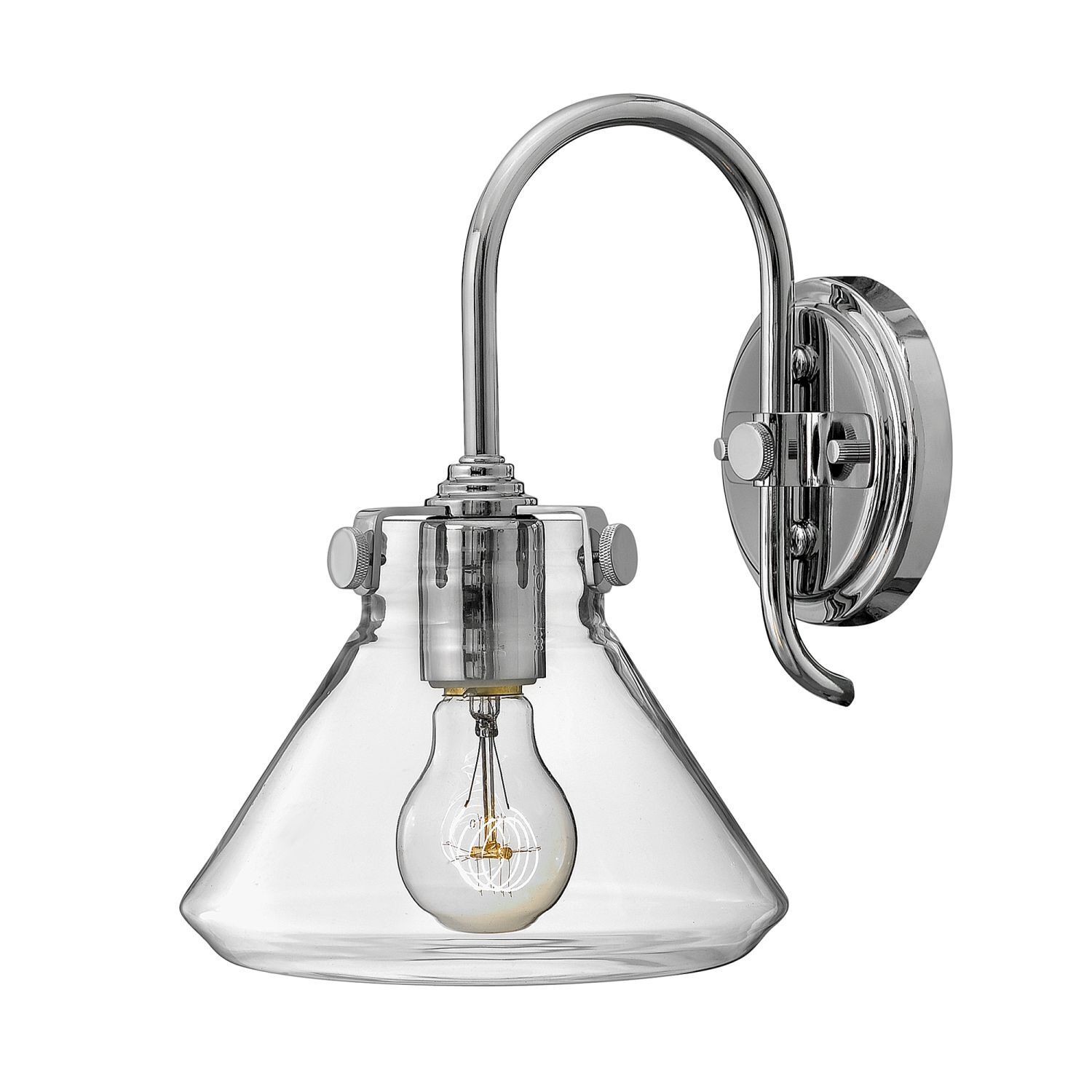 Edle Wandlampe SERENO Transparent Chrom Industrie