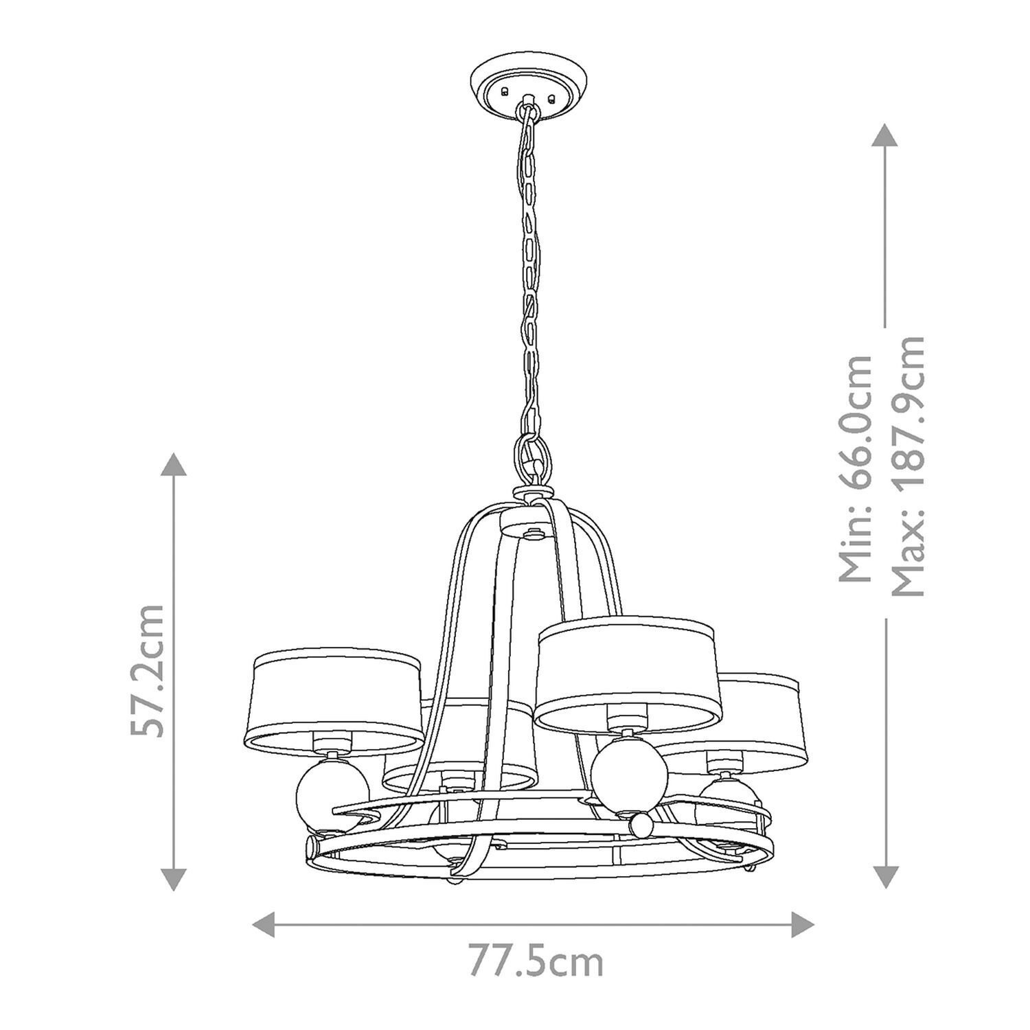 Kronleuchter Metall Glas LED G9 Ø 77,5 cm 3000 K warmweiß