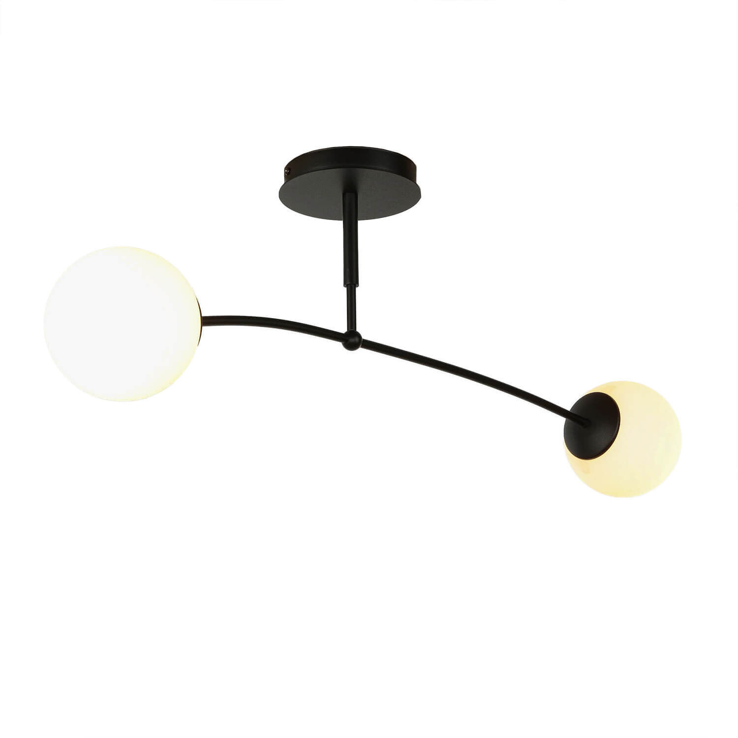 Deckenleuchte Schwarz Weiß Kugel Schirm Deckenlampe Deckenleuchte, Leuchte, Lampe, Deckenventilator, Elektrisches Gerät