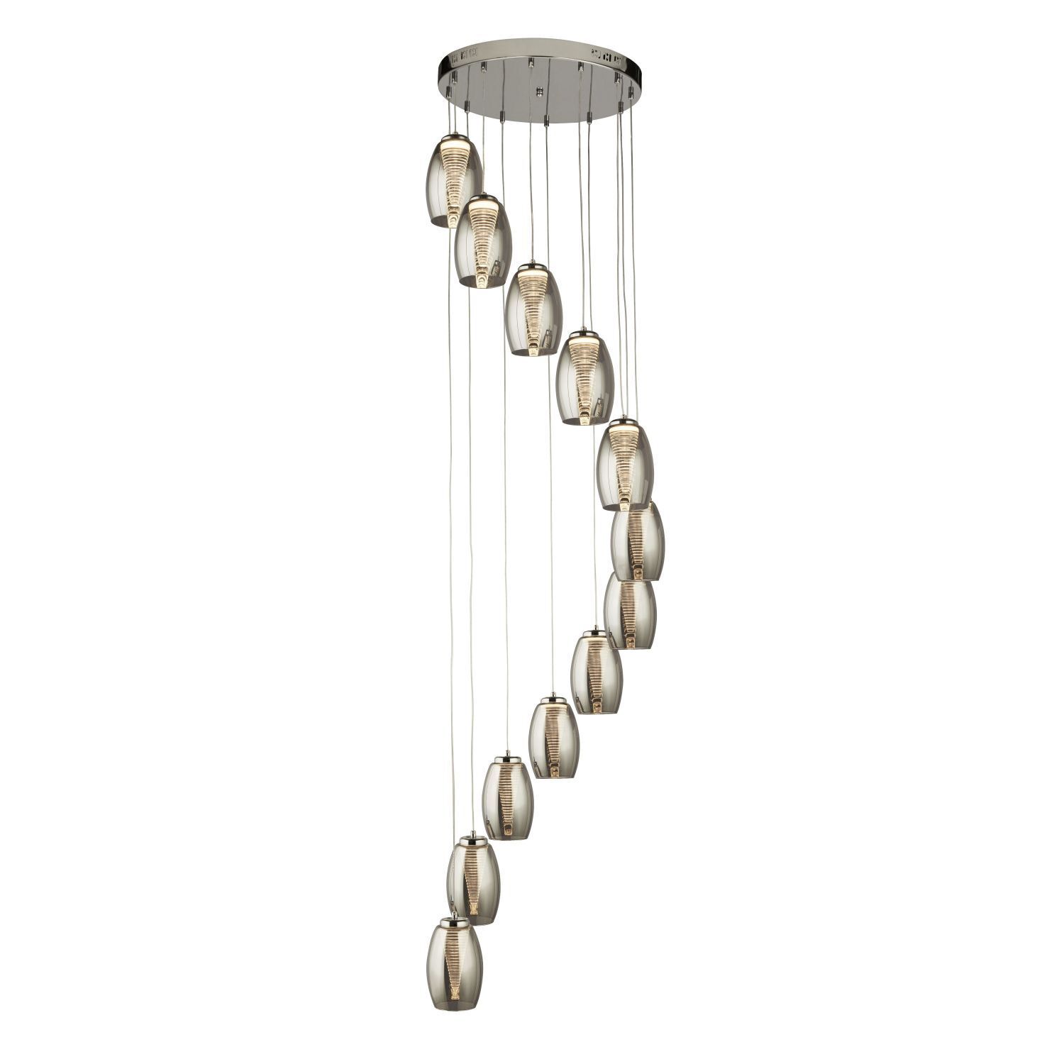 LED Hängelampe Chrom Rauchgrau 3000 K 1705 lm Metall