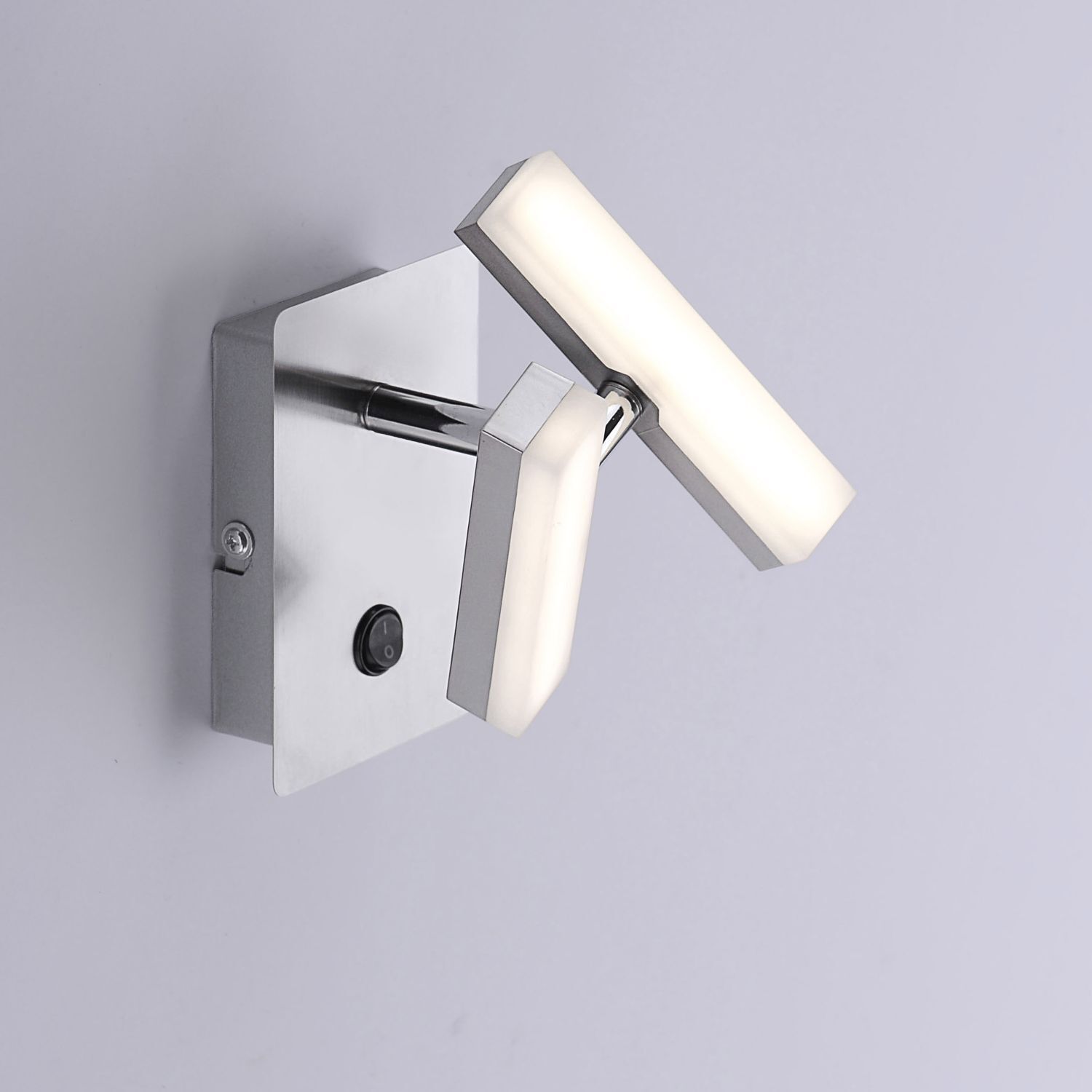 LED Wandspot in Stahl Metall beweglich 225 lm Schalter Elektrisches Gerät, Schalter