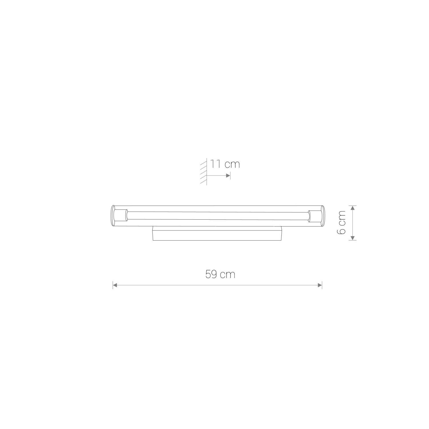 LED Wandleuchte Chrom 3000 K 870 lm Glas Metall 59 cm