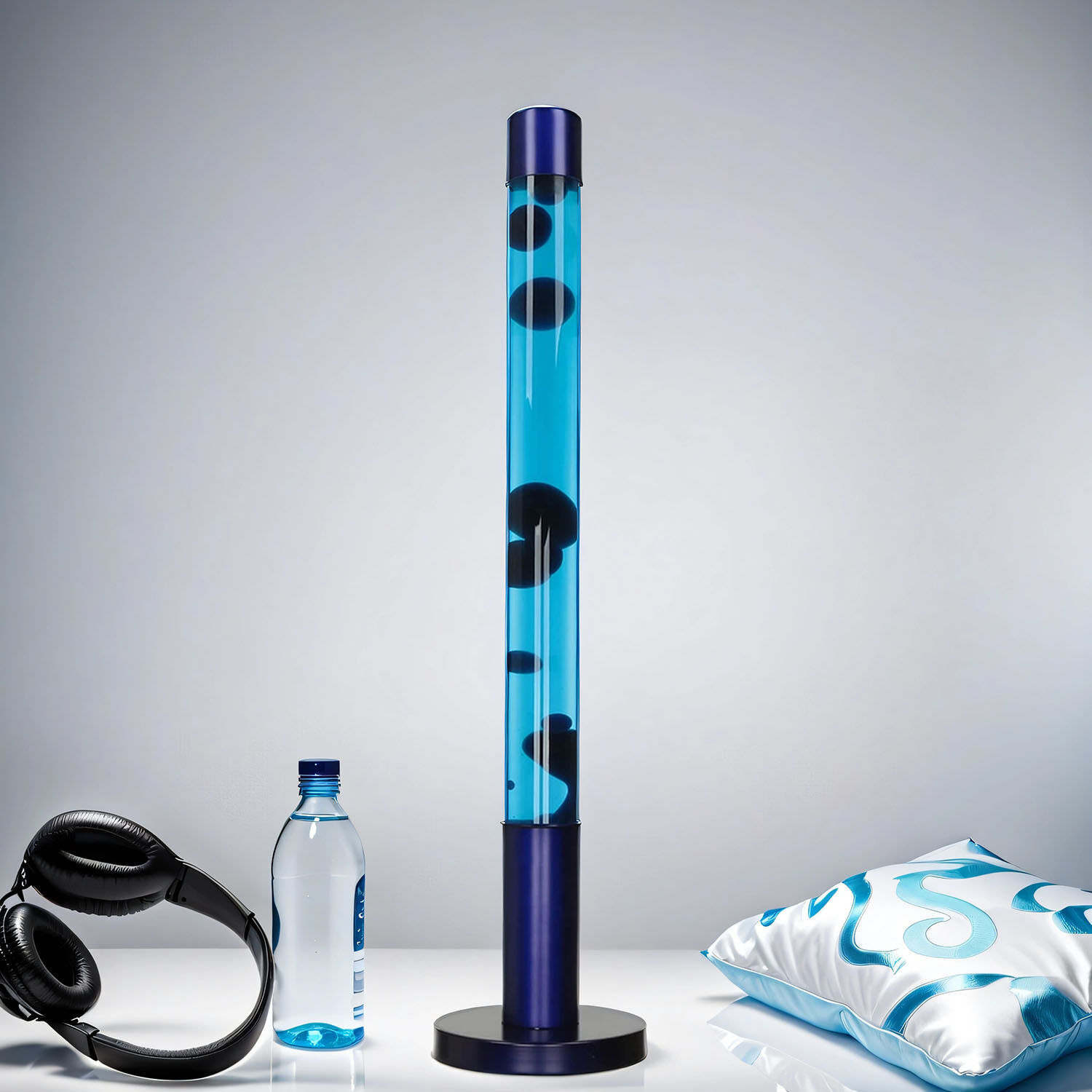 Design Lavalampe XXL Blau Hellblau rund 76cm ALAN Elektronik, Kopfhörer, Lampe