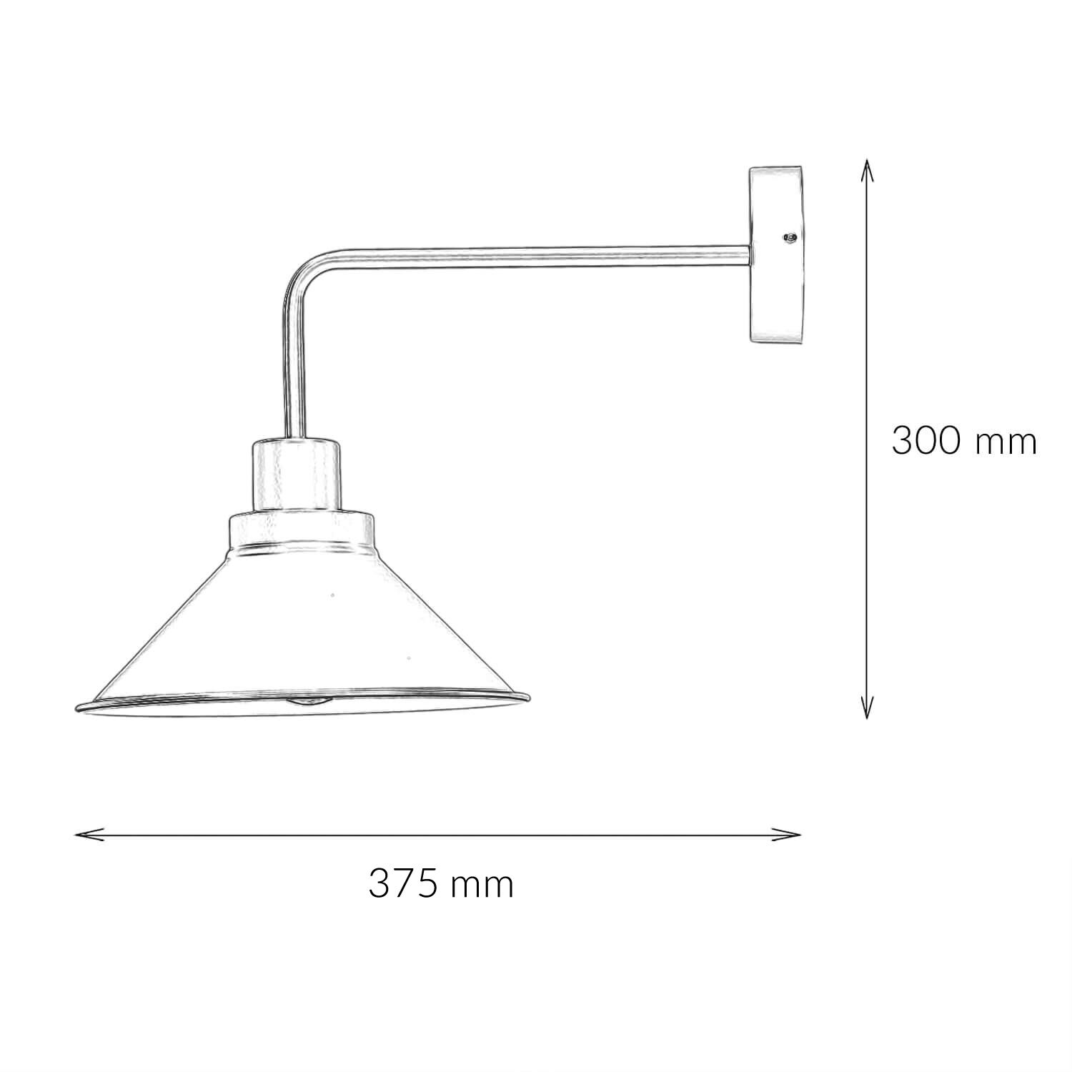 Wandleuchte Schwarz Metall T:41cm E27 Industrial