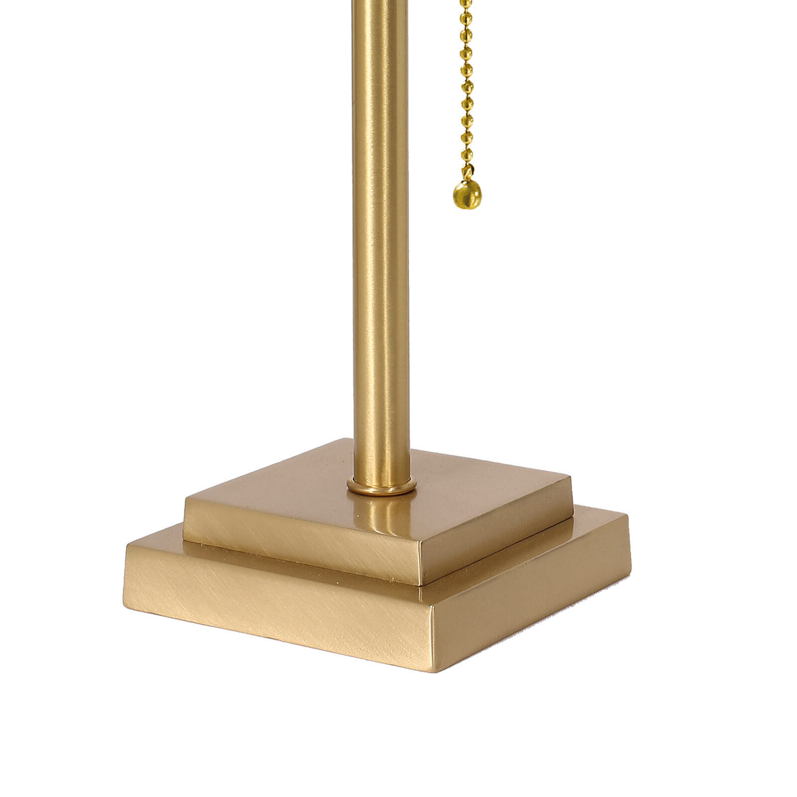 Bankerlampe Messing Glas 40 cm Zugschalter in Bronze Weiß Bronze, Lampe