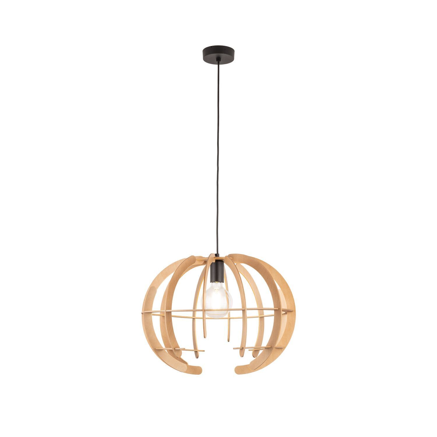 Hängeleuchte Holz Ø 46 cm H: max. 160 cm verstellbar E27