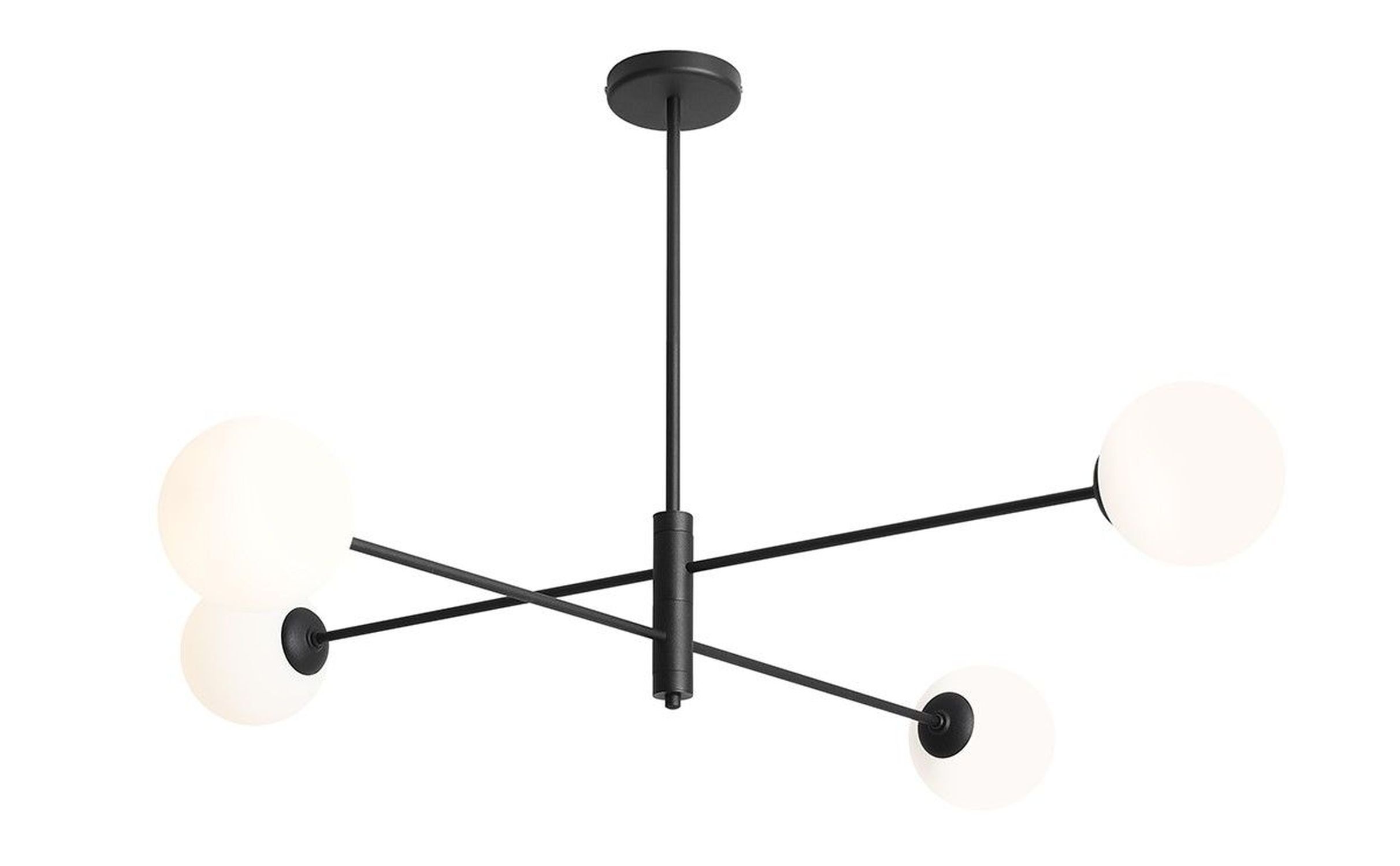 Große Deckenlampe Glas Metall Schwarz L:108 cm 4-flammig