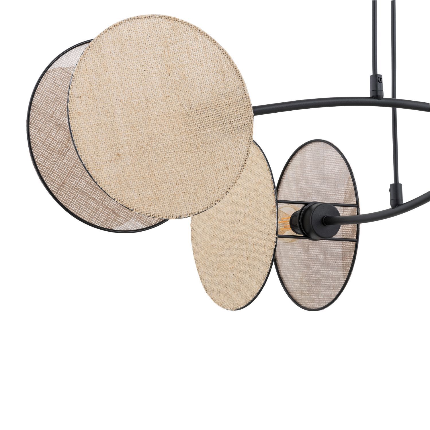 Hängelampe L: 82 cm H: max. 100 cm verstellbar Stoff Metall