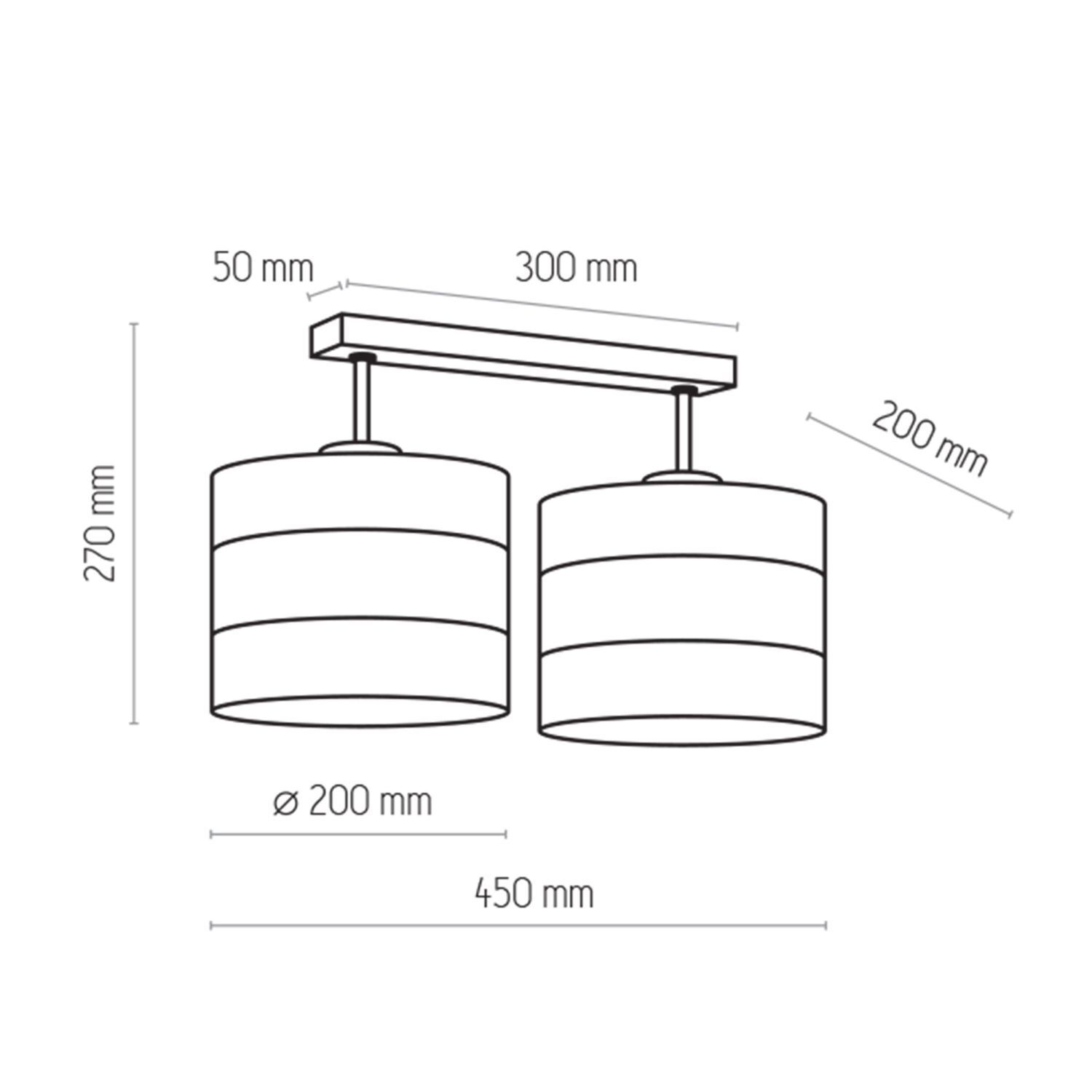 Längliche Deckenleuchte Stoff Weiß Gold E27 45 cm