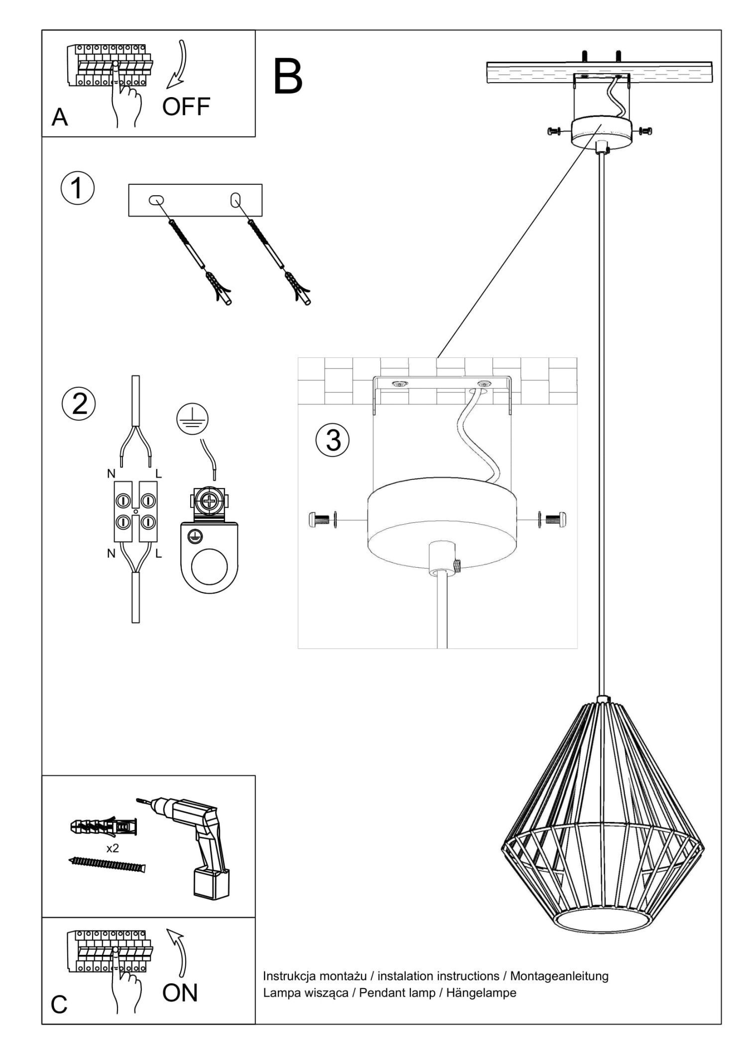 Pendelleuchte Weiß Ø 28 cm E27 Doppelschirm NASHIRA