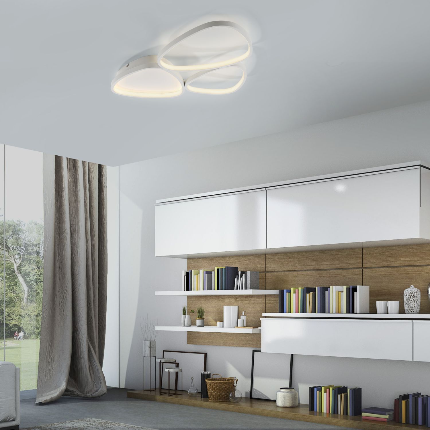 LED Deckenleuchte Weiß Metall 3000 K 3800 lm L:69,5 cm