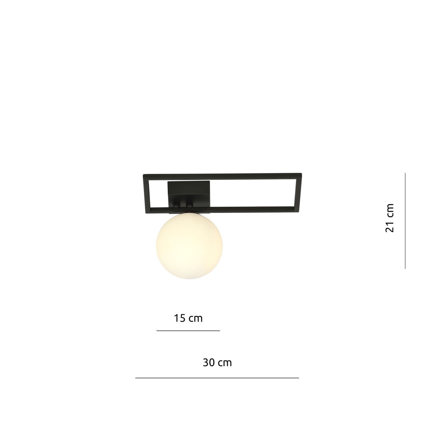 Deckenleuchte Schwarz Weiß E14 30 cm Kugelschirm Glas Metall