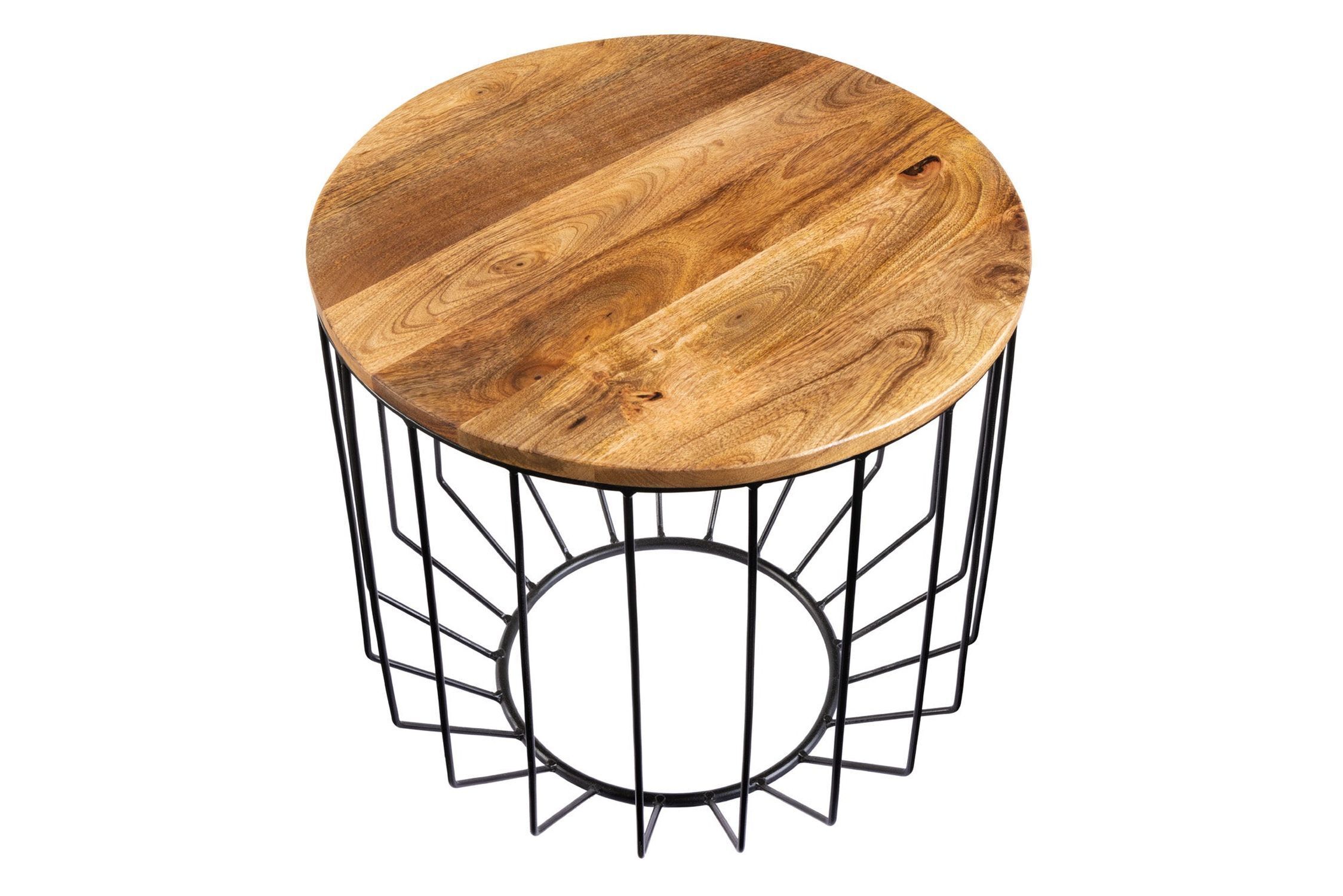 Couchtisch Mango Holz Metall Ø 50 cm rund