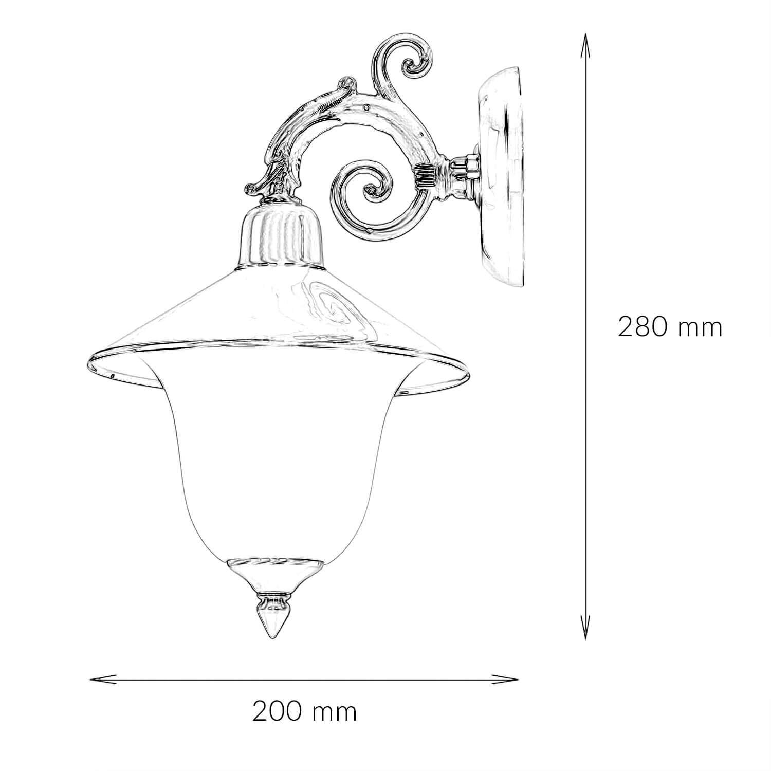 Messing Wandlampe Rustikal elegant H:28cm ANDROS