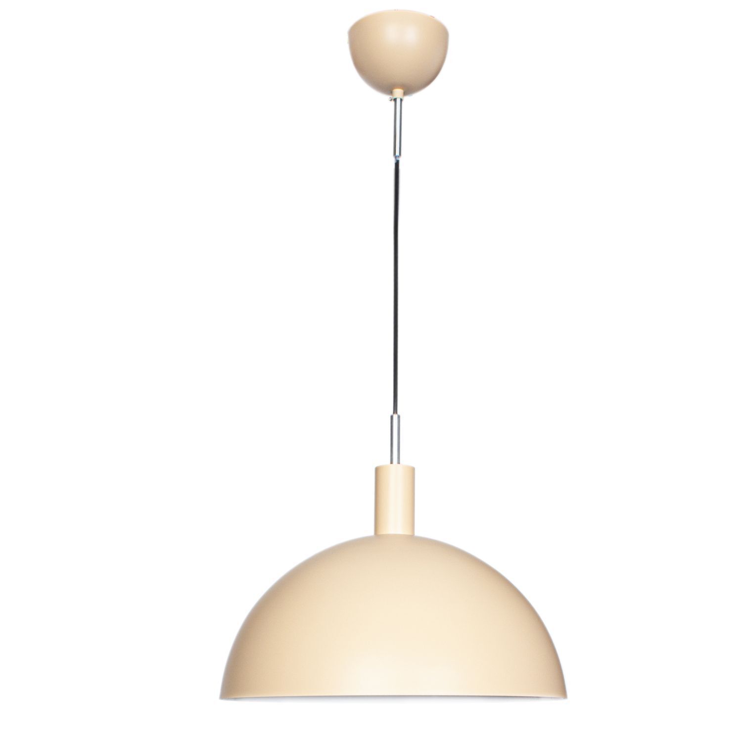 Hängeleuchte Metall Ø 38 cm rund H: max. 120 cm Beige E27 Lampe, Kronleuchter