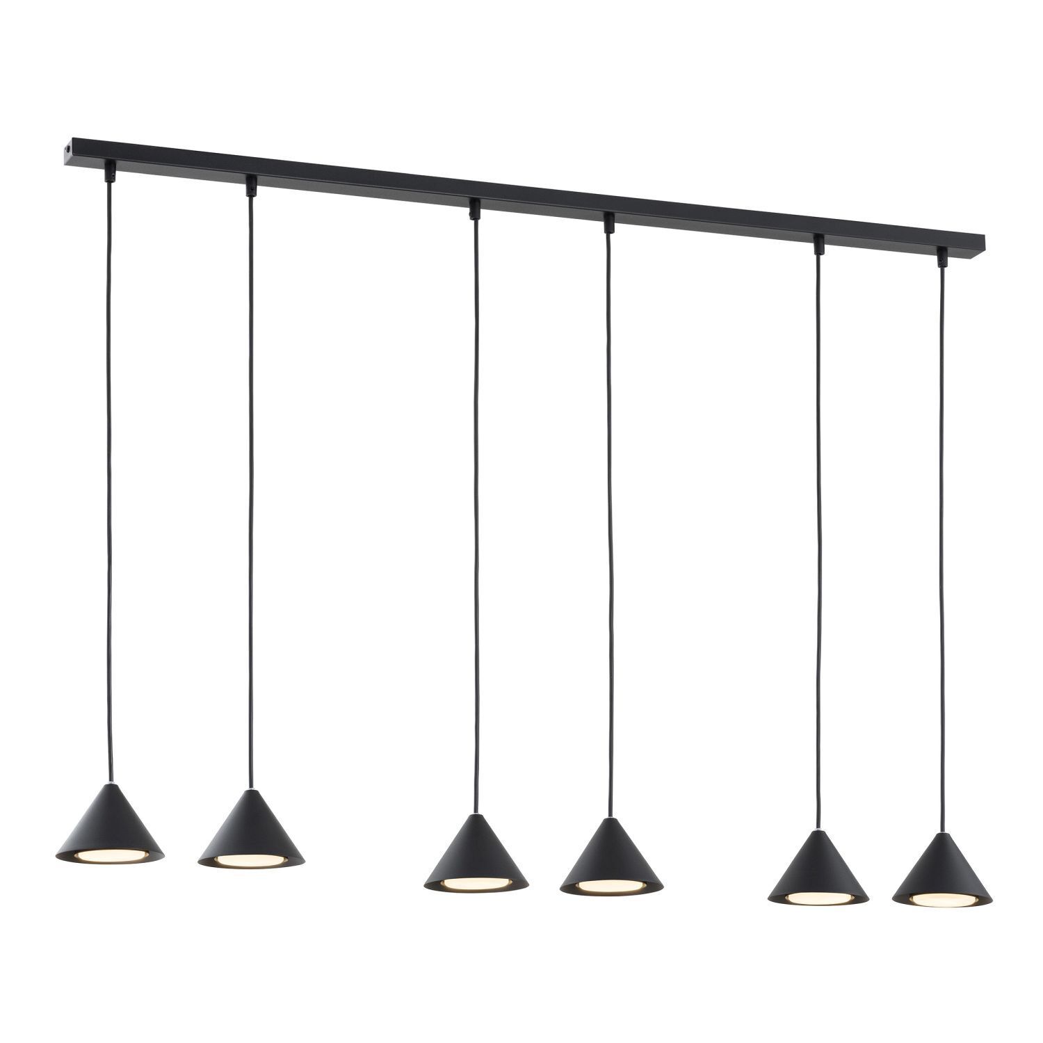 Hängelampe Schwarz 116 cm lang 6x GX53 Metall MIRA