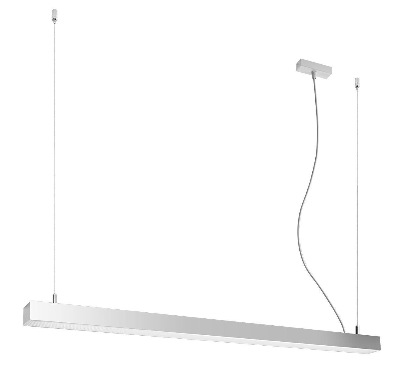 LED Hängeleuchte länglich 118 cm Metall 4000 K Grau