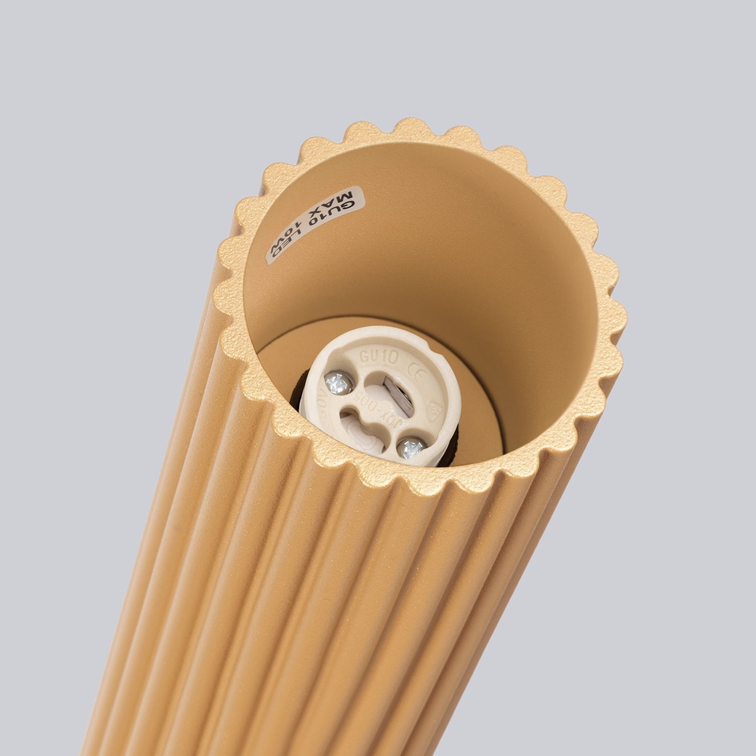 Aufputz Deckenspot GU10 H: 40 cm Ø 6,5 cm in Gold Modern