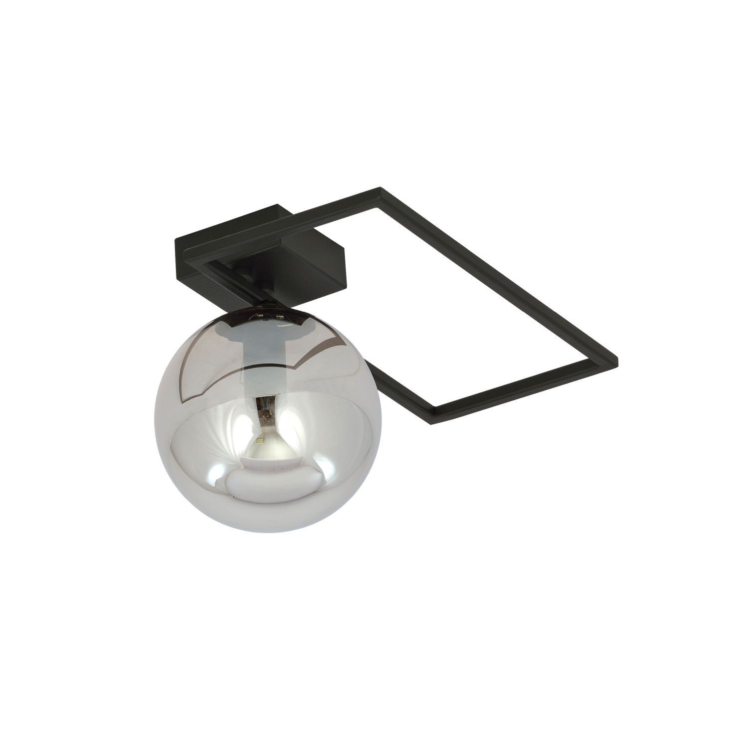 Deckenleuchte Schwarz Grau E14 L: 30 cm Kugelschirm klein Leuchte, Deckenleuchte, Kronleuchter, Lampe