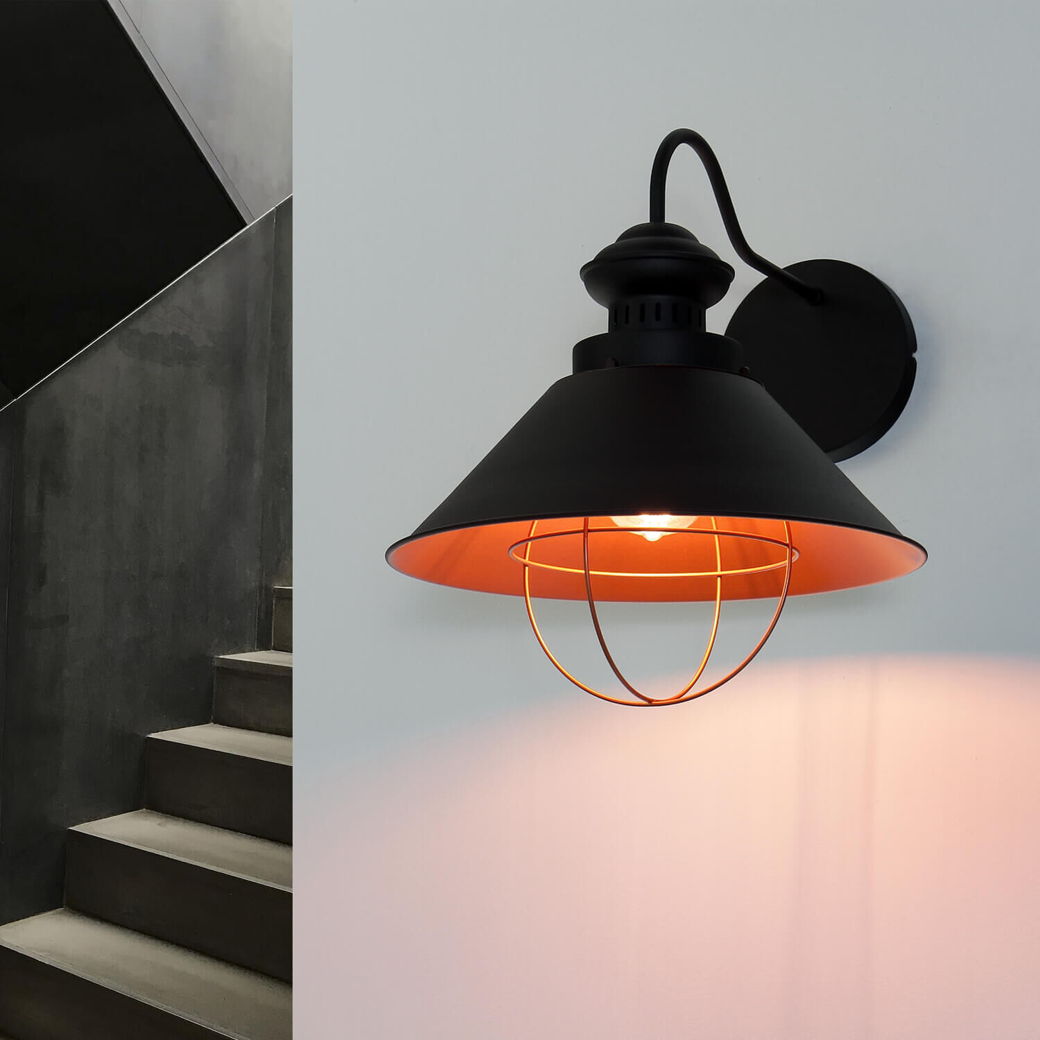 Wandleuchte in Braun Gebäude, Haus, Wohnen, Treppe, Lampe