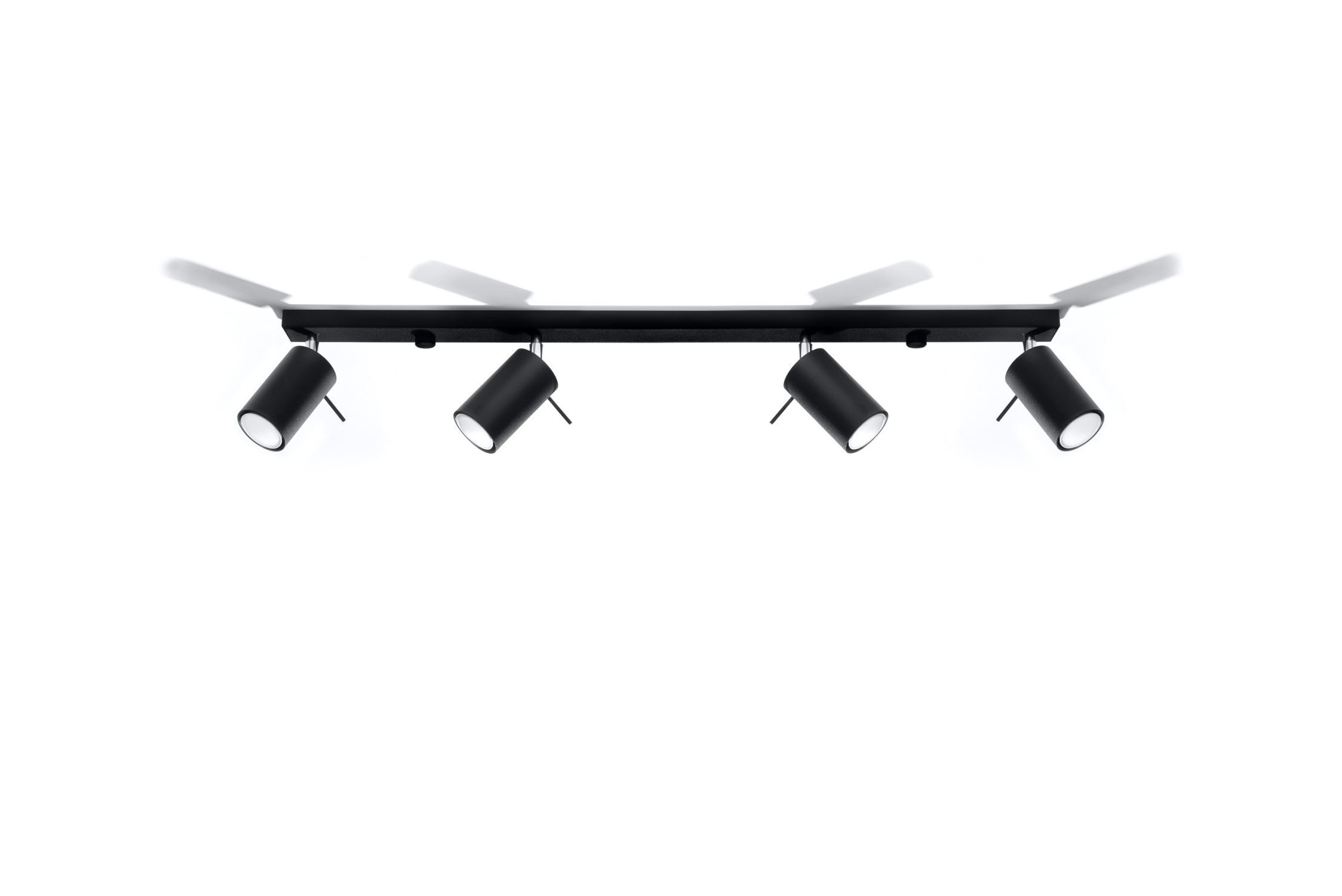 Deckenstrahler 4-flammig GU10 80 cm lang Schwarz Metall