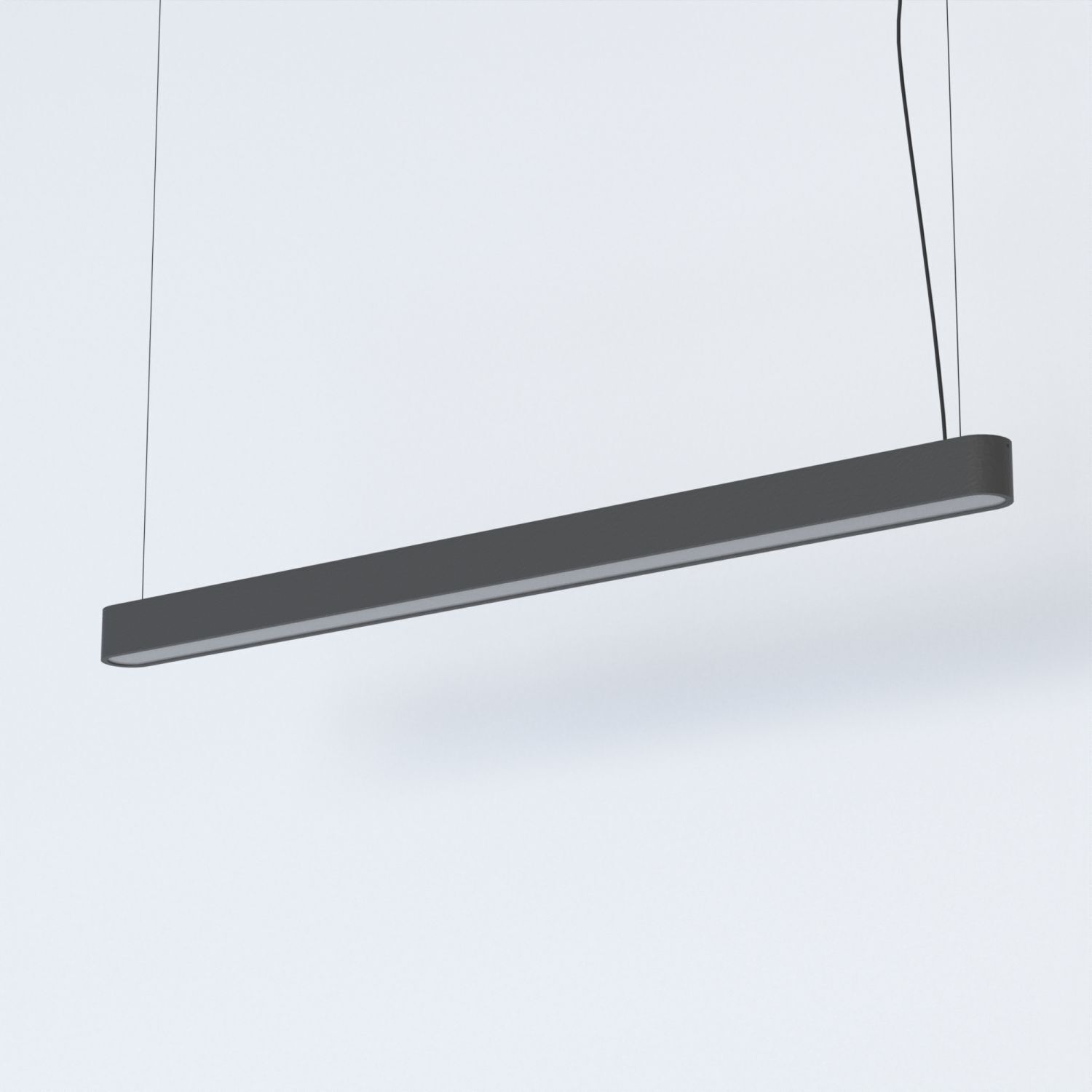 Pendelleuchte Grau T8 LED mit 3000 K warmweiß B: 125 cm lang