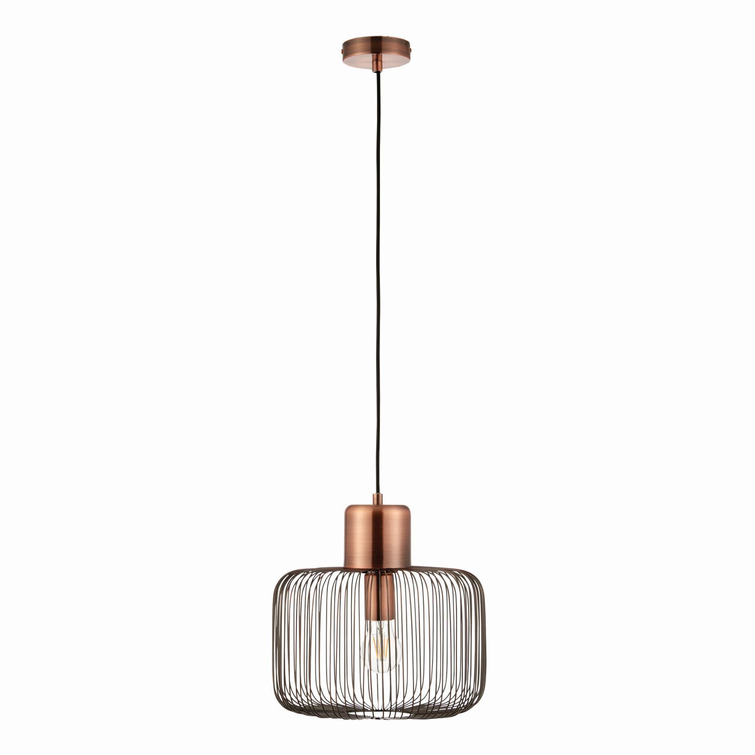 Hängelampe Metall Ø 30 cm in Kupfer antik Industrial E27