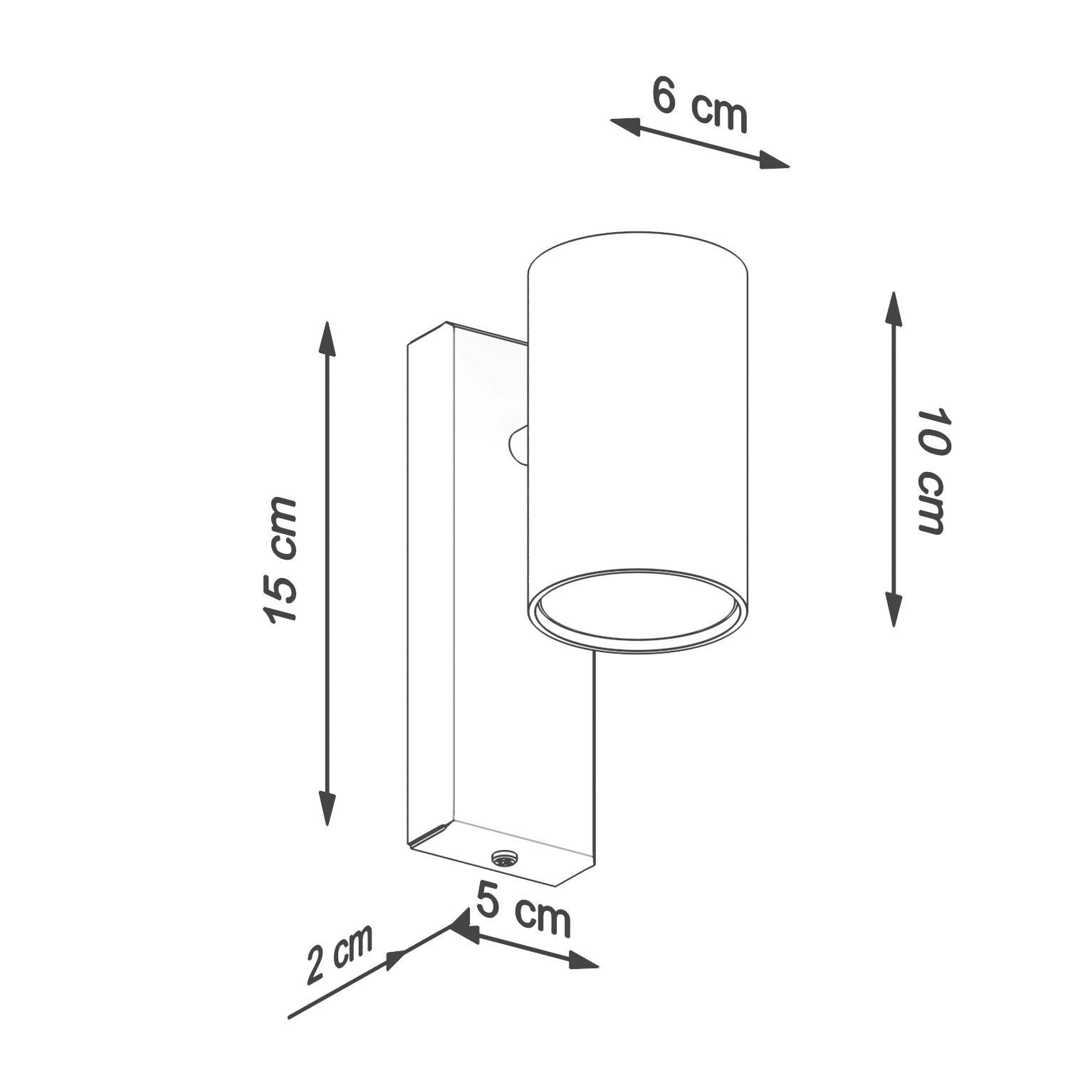 Wandlampe Modern klein Schwarz Metall GU10 Downlight