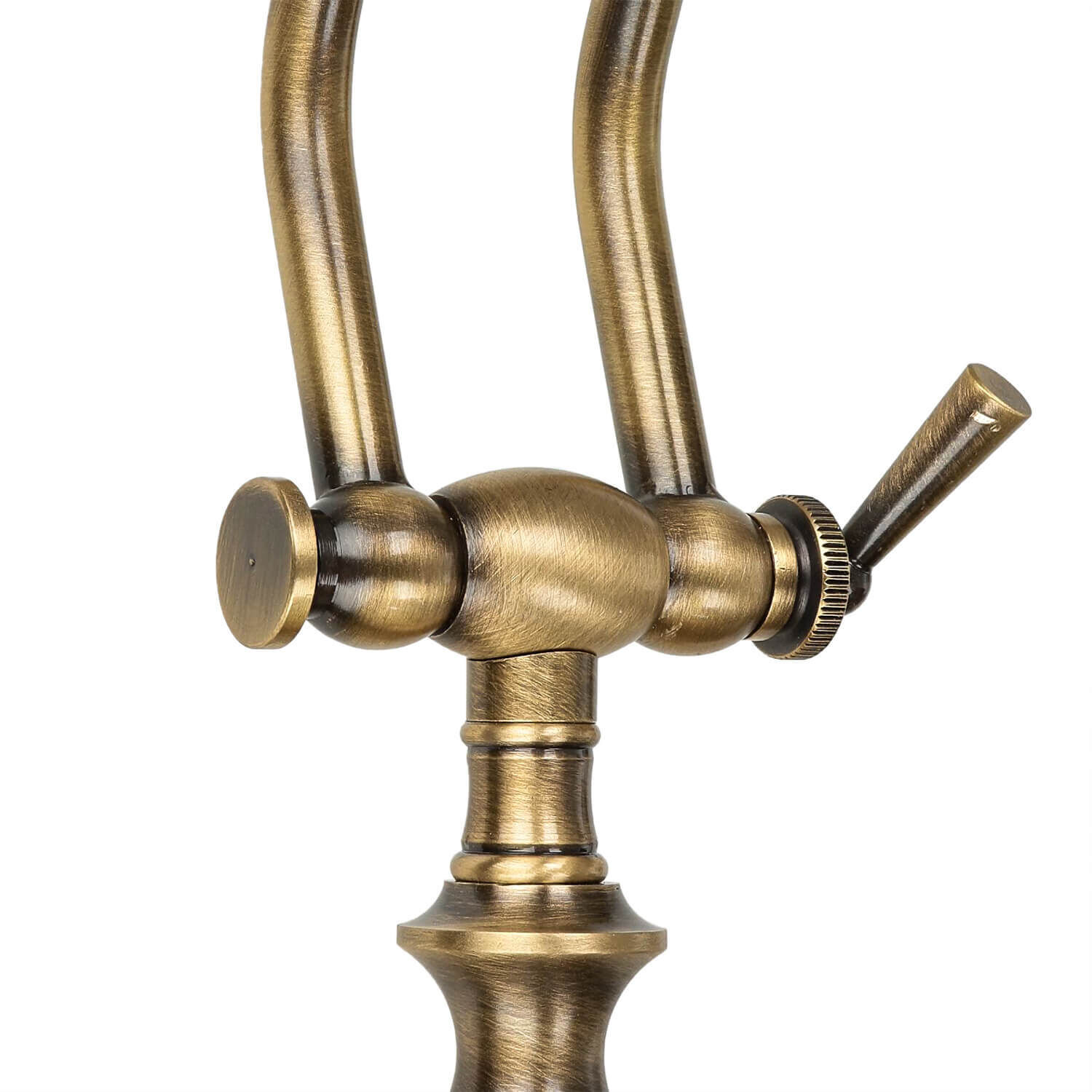 Tischlampe Bronze aus Echt-Messing Premium Bronze, Sinken, Waschbeckenhahn, Rauchrohr