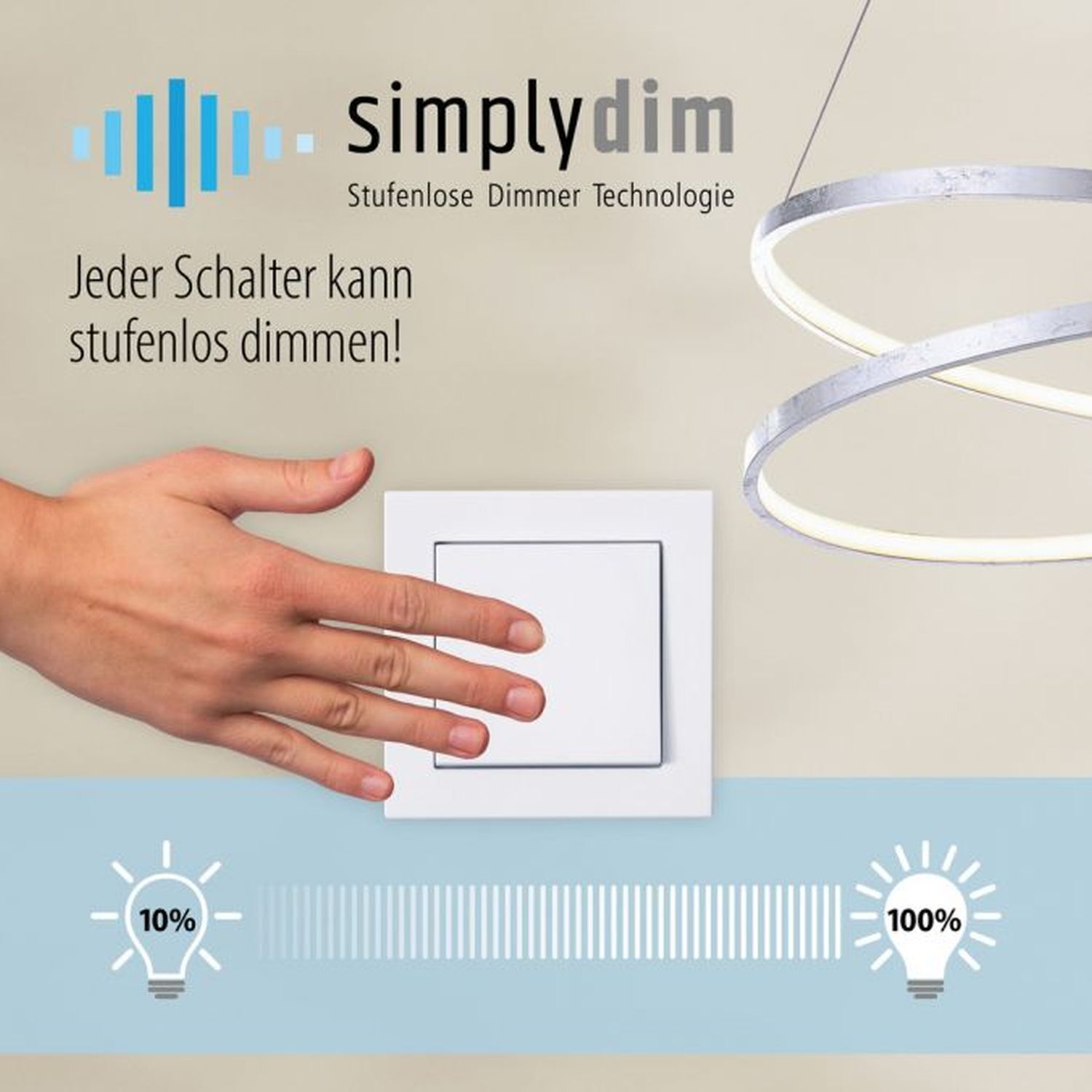 LED Deckenlampe dimmbar in Stahl L:75 cm 5760 lm Modern Elektrisches Gerät, Schalter