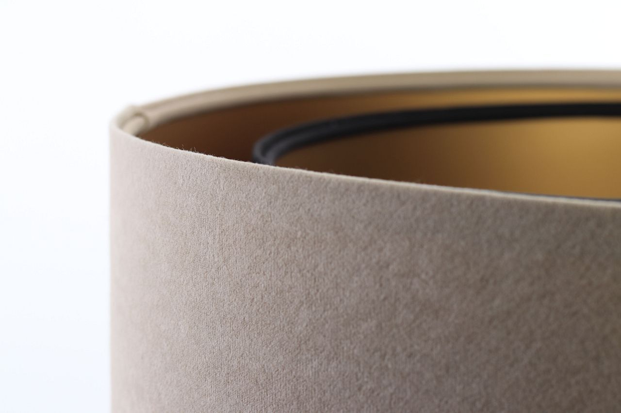 Hängeleuchte rund D: 50 cm E27 Stoff Beige Schwarz Gold Hängeleuchte rund D: 50 cm E27 Stoff Beige Schwarz Gold