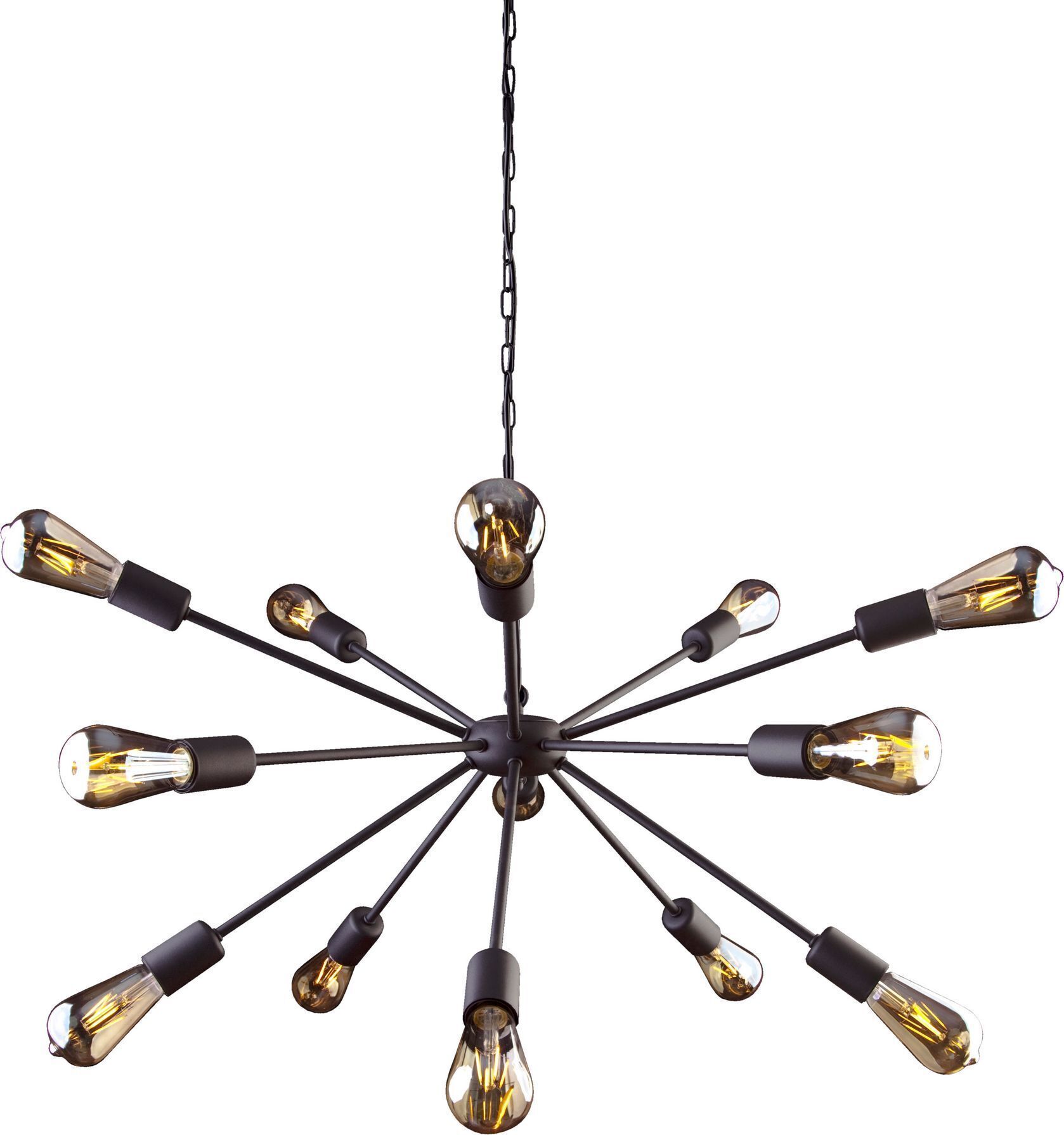 Minimalistische Hängeleuchte in Schwarz Ø77cm 15-flmg