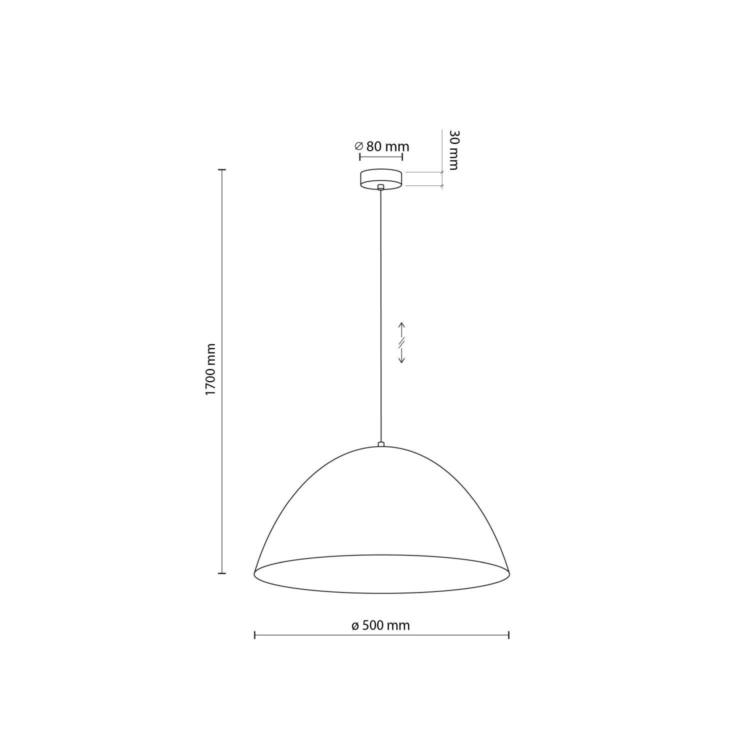 Hängelampe rund Ø 50 cm H: max. 1,7 m Braun Metall E27