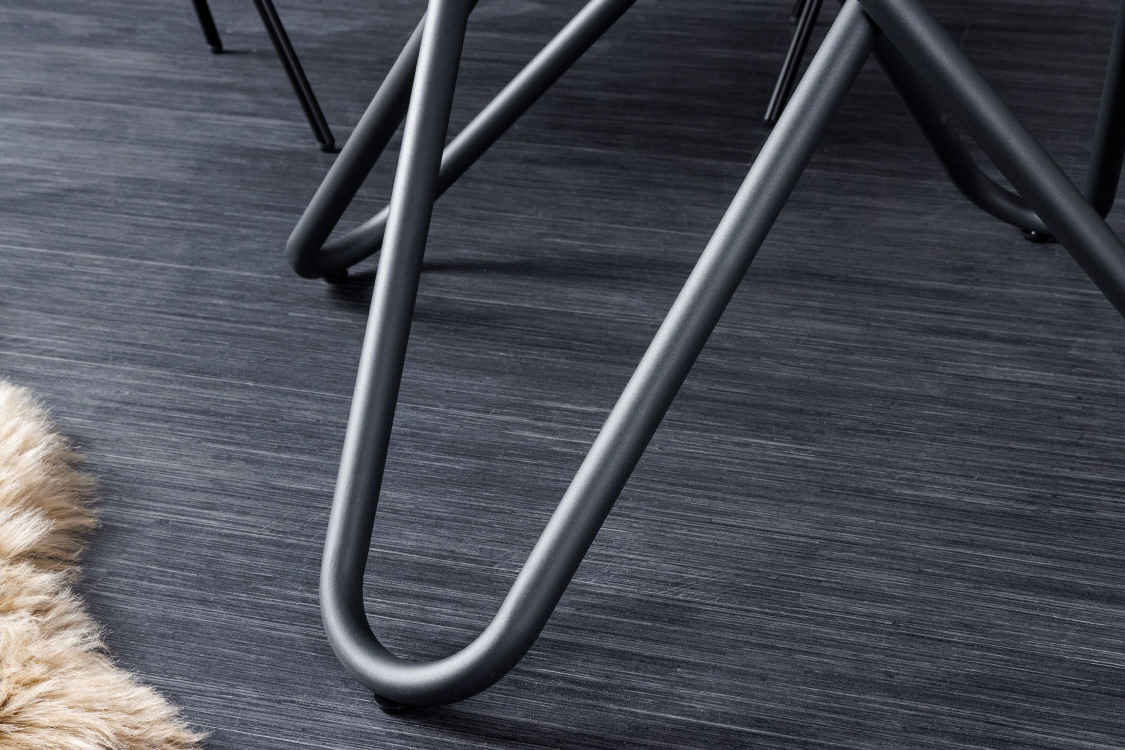 Esstisch Keramik Metall in Grau-Braun Schwarz 120x120 cm