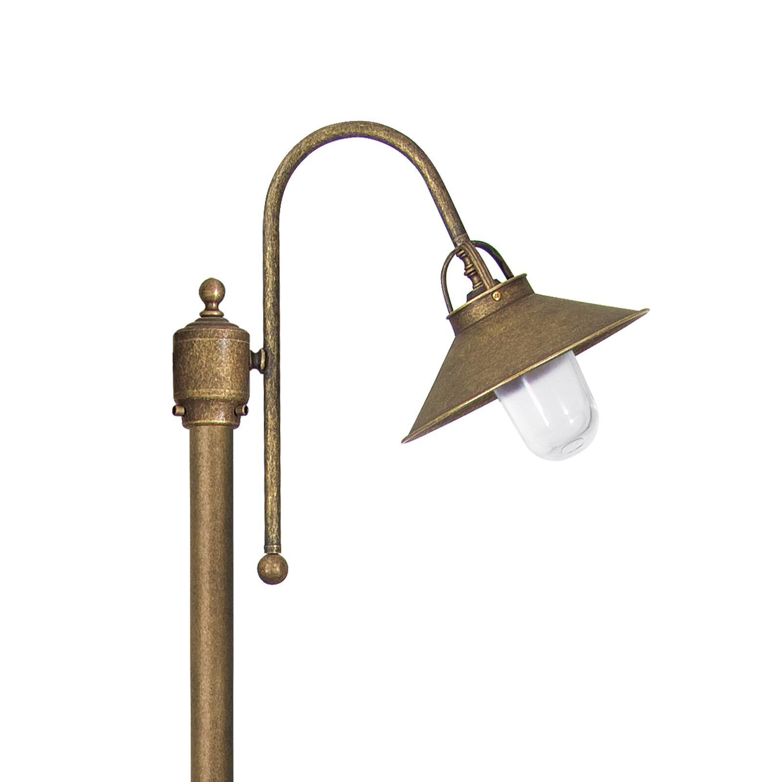 Stehlampe außen IP44 E27 148 cm Messing Glas Maritim